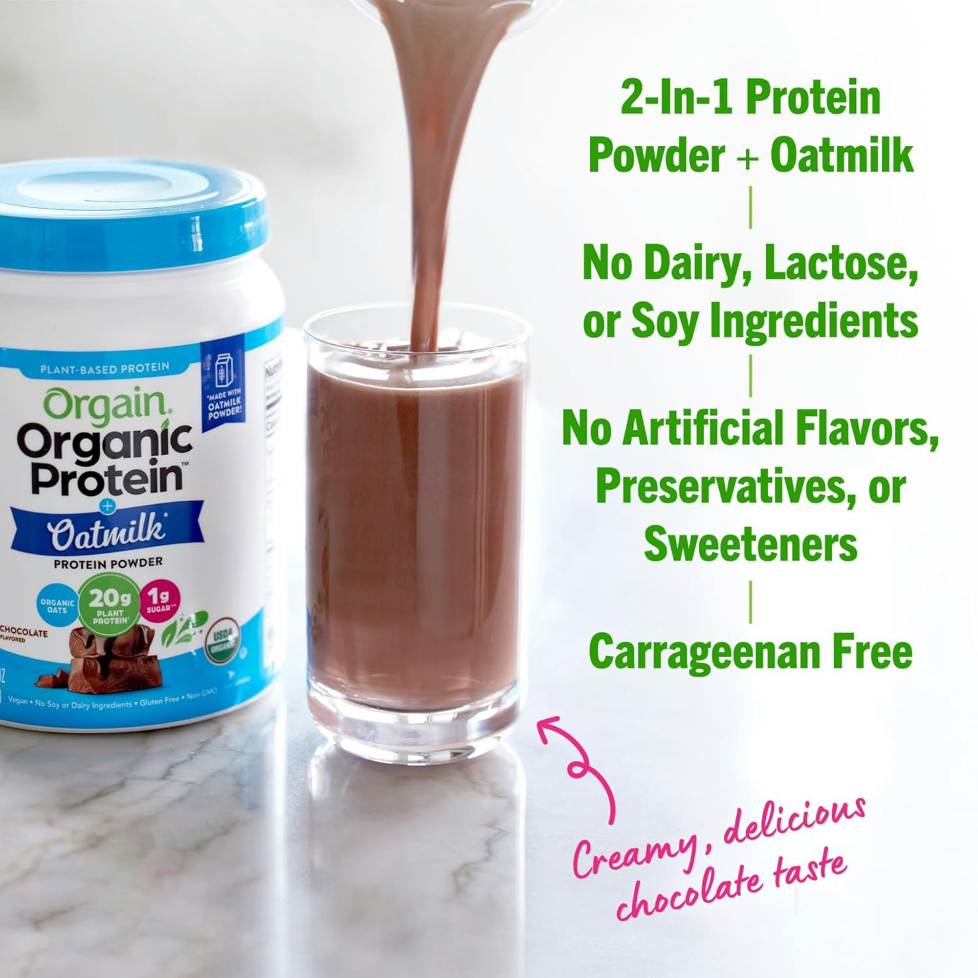 Orgain Organic Protein + Oatmilk Plant Based Protein Powder