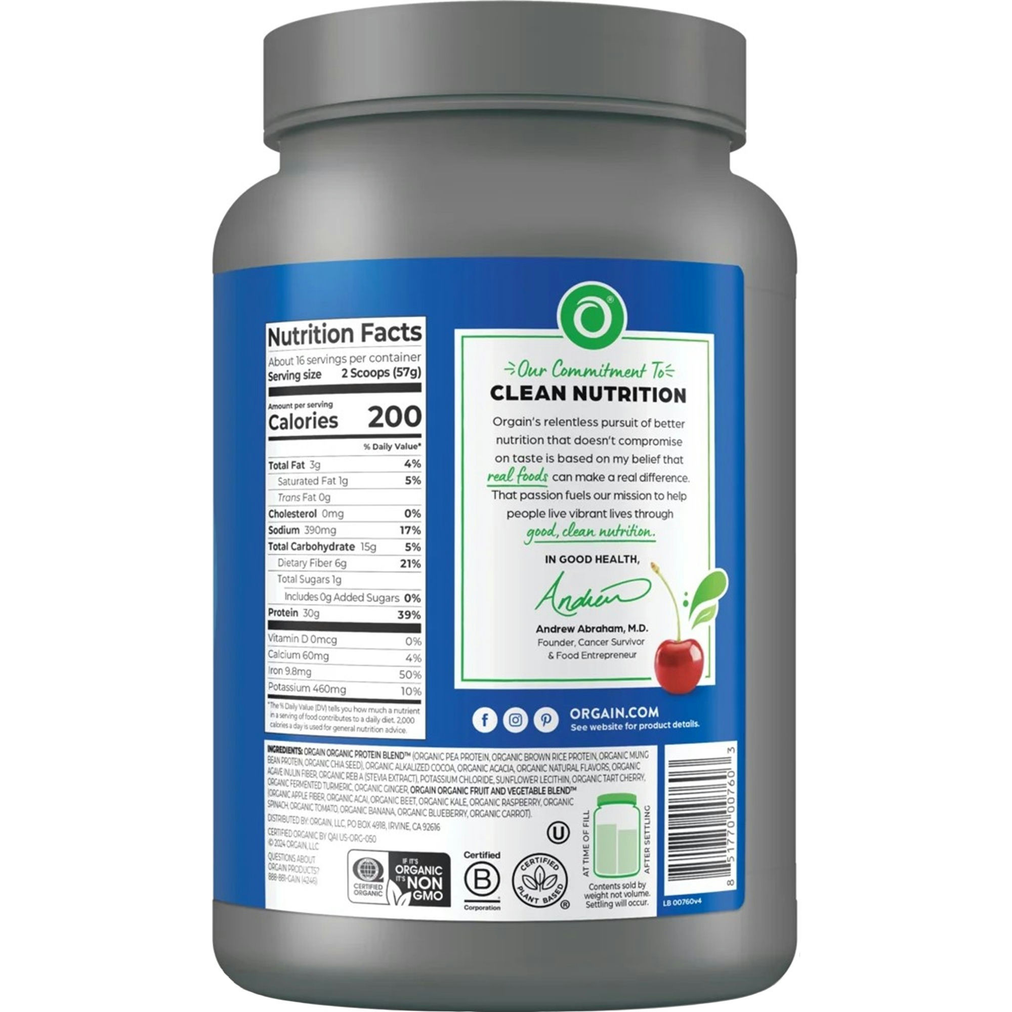 Orgain 30g Organic Plant Protein Powder