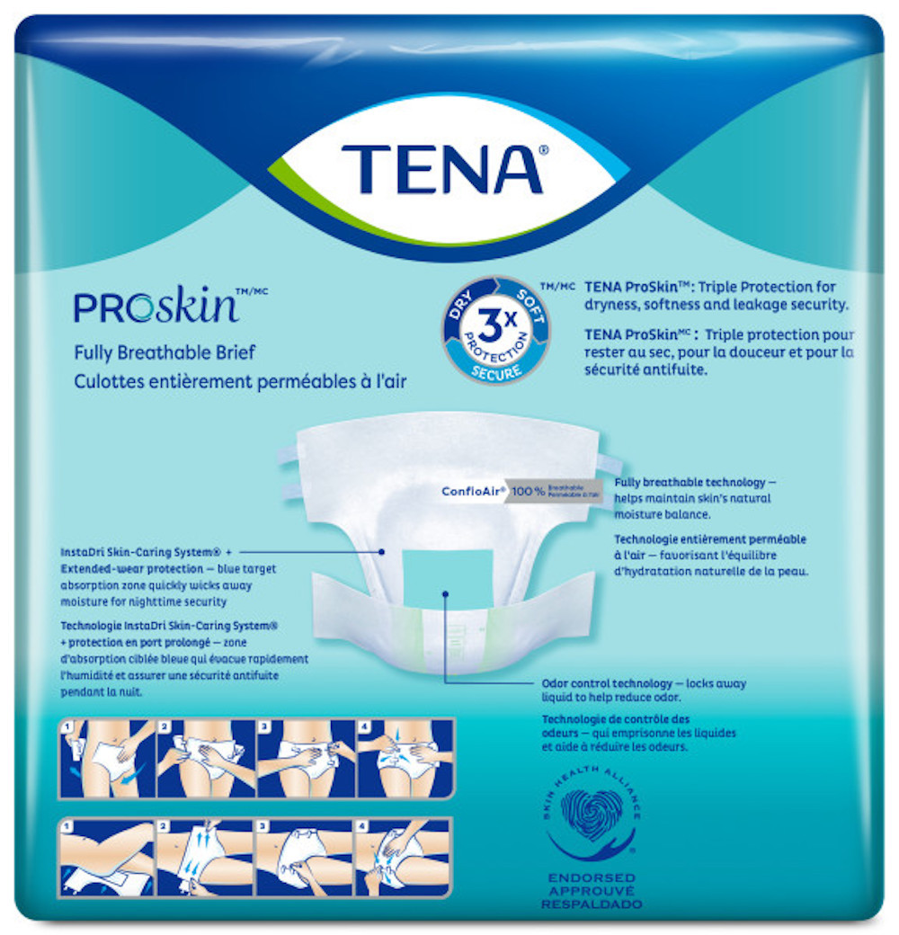 TENA Super Incontinence Briefs, Back