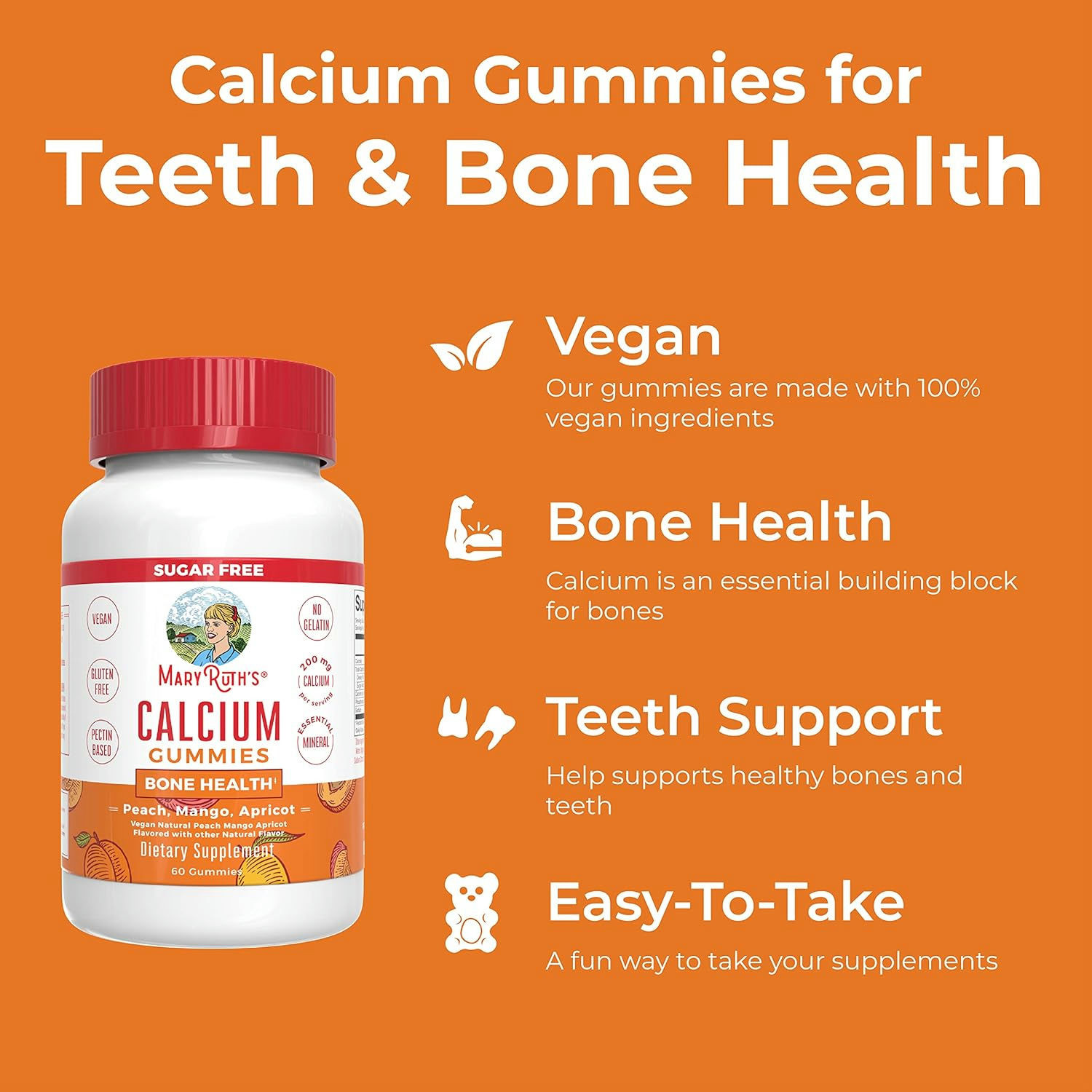 Mary Ruth's Sugar-Free Calcium Gummies