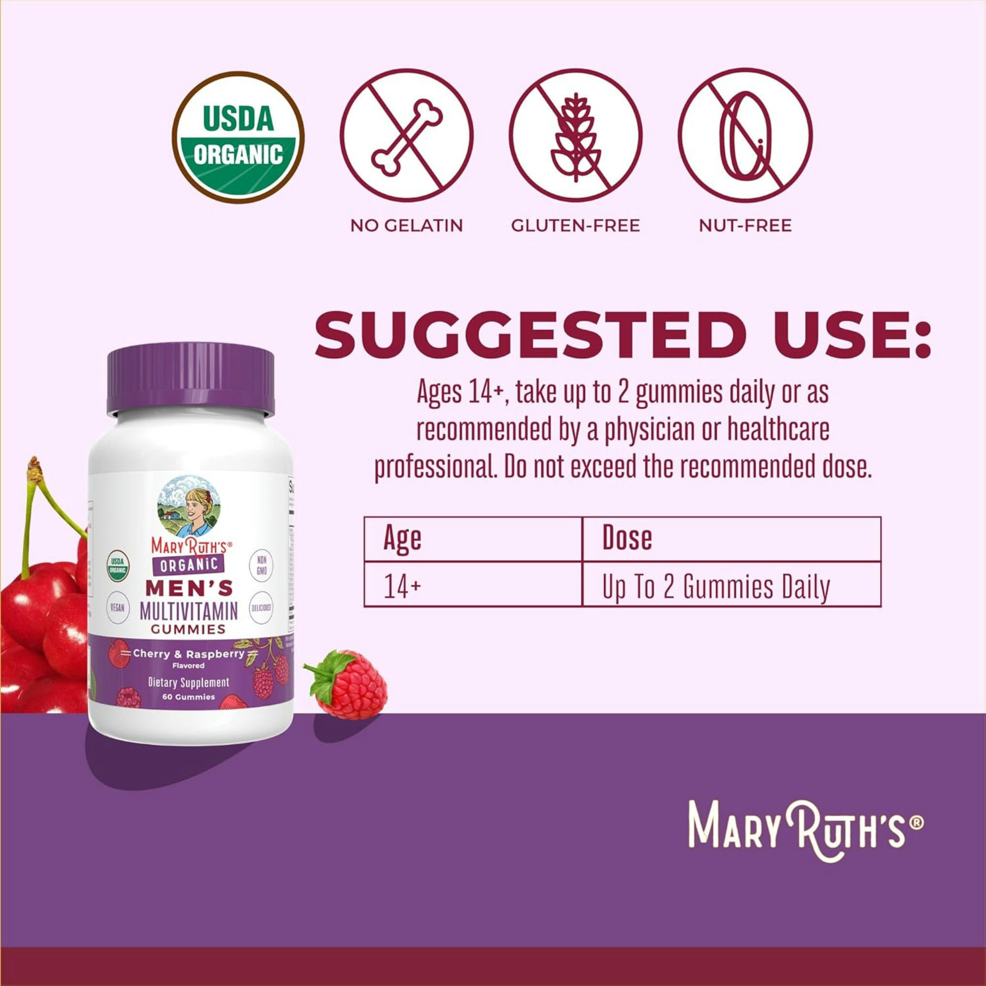 Mary Ruth's Men's Organic Multivitamin Gummies