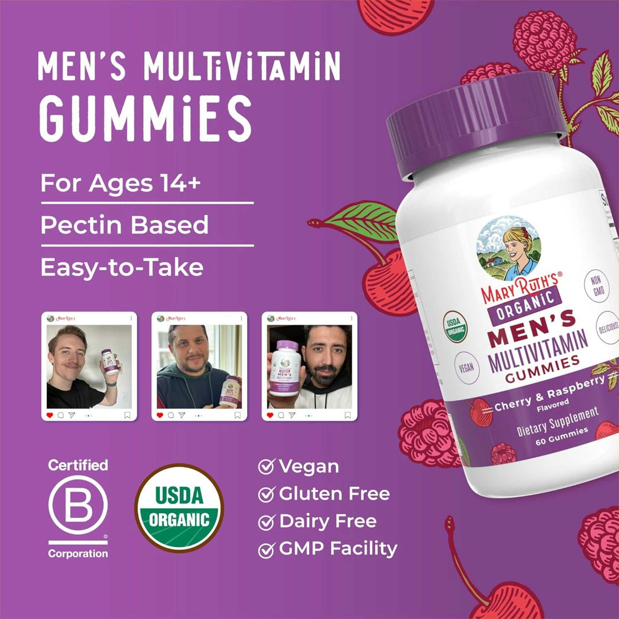 Mary Ruth's Men's Organic Multivitamin Gummies