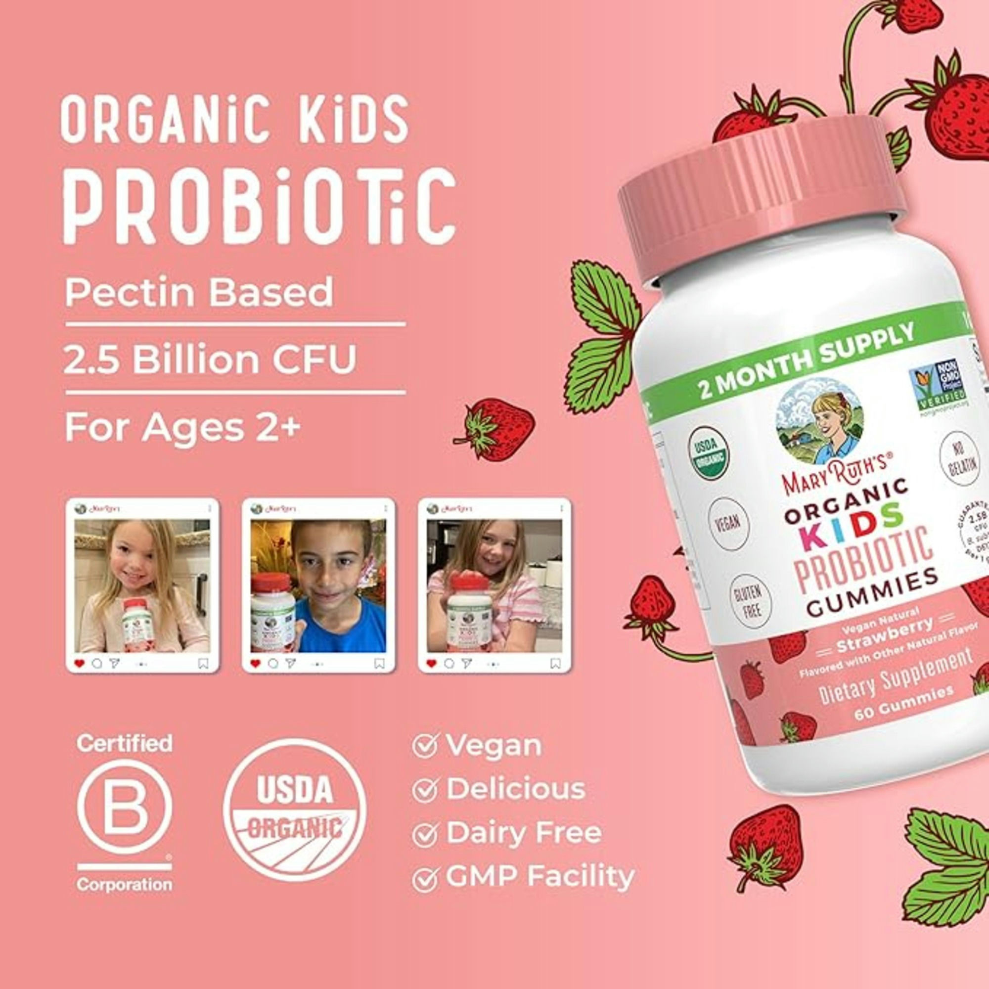 Mary Ruth's Kids' Organic Probiotic Gummies