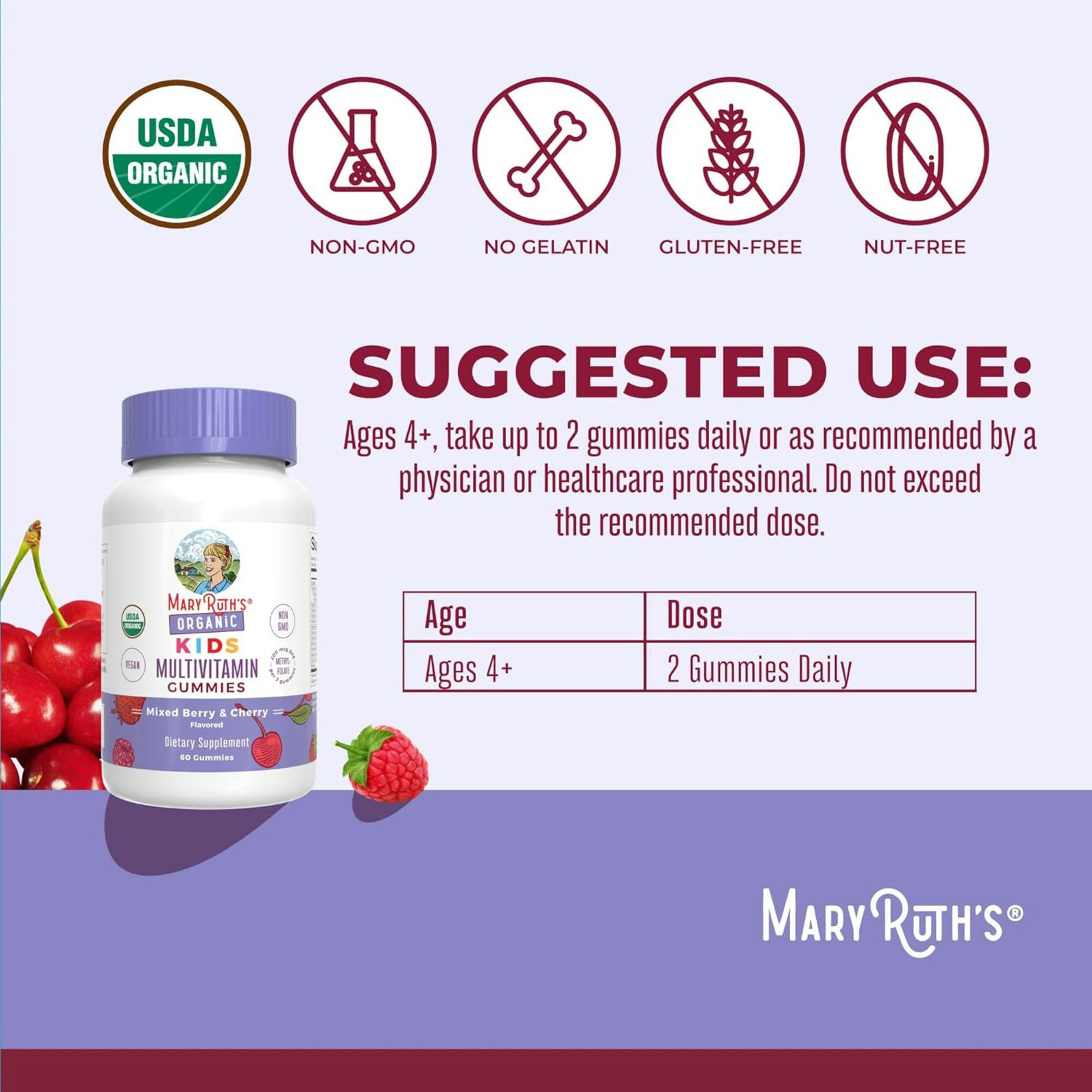 Mary Ruth's Kids Organic Multivitamin Gummies