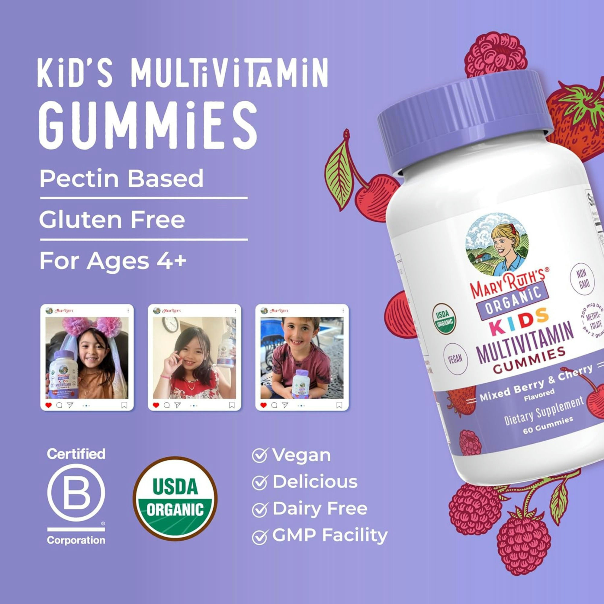 Mary Ruth's Kids Organic Multivitamin Gummies