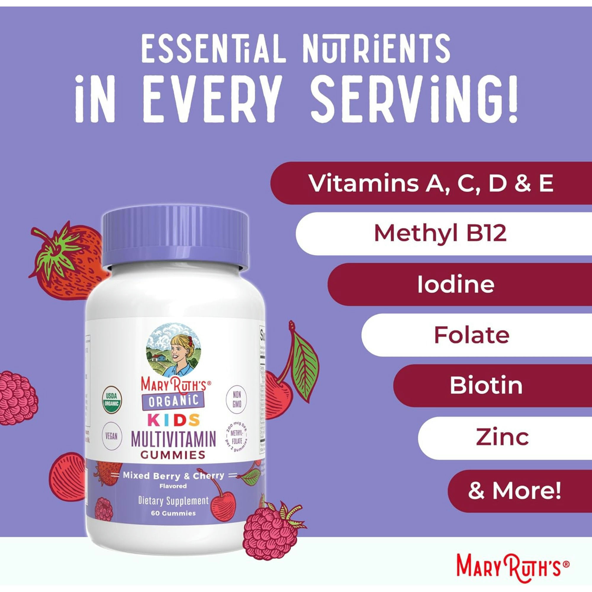 Mary Ruth's Kids Organic Multivitamin Gummies