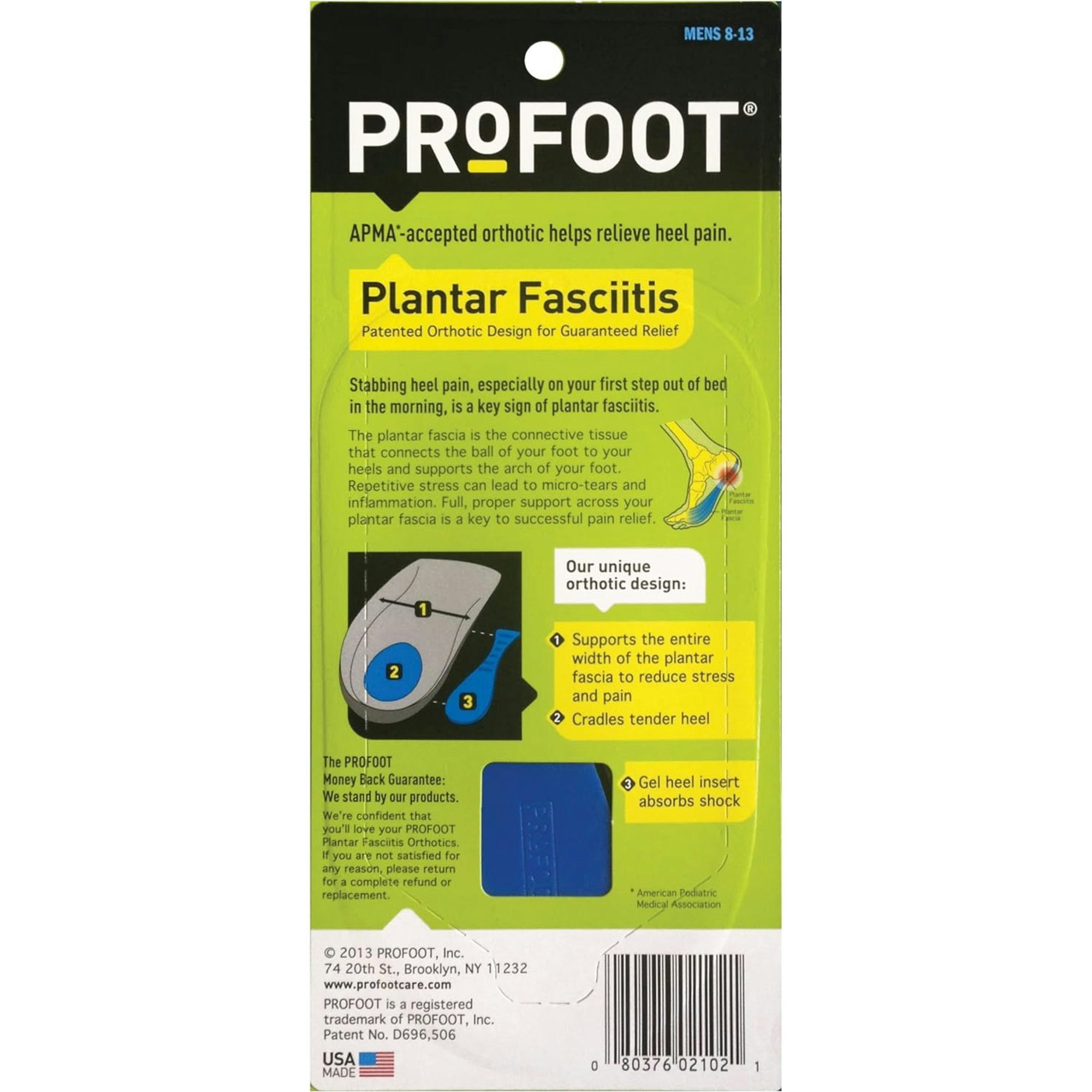 ProFoot Plantar Fasciitis Insoles for Men