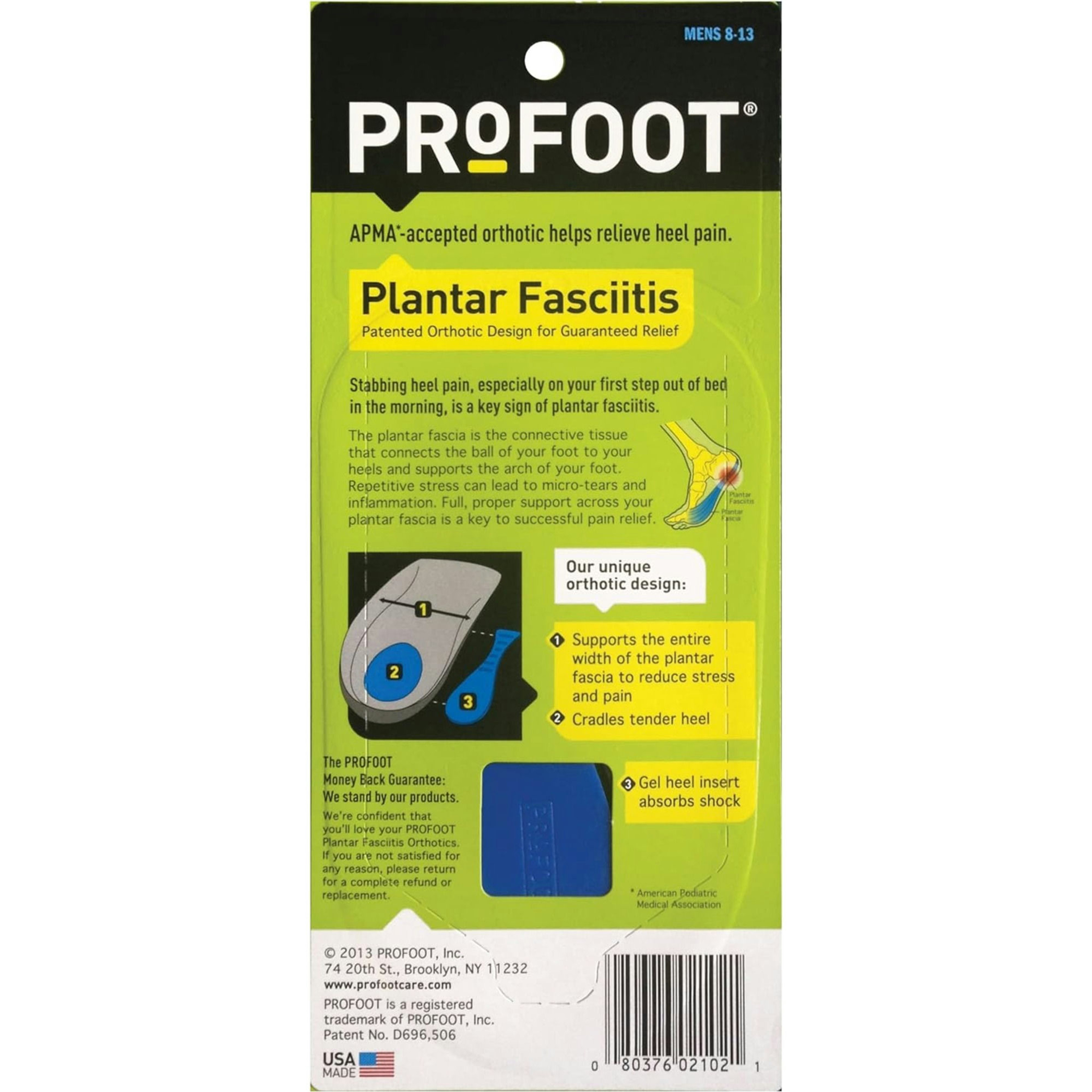 ProFoot Plantar Fasciitis Insoles for Men