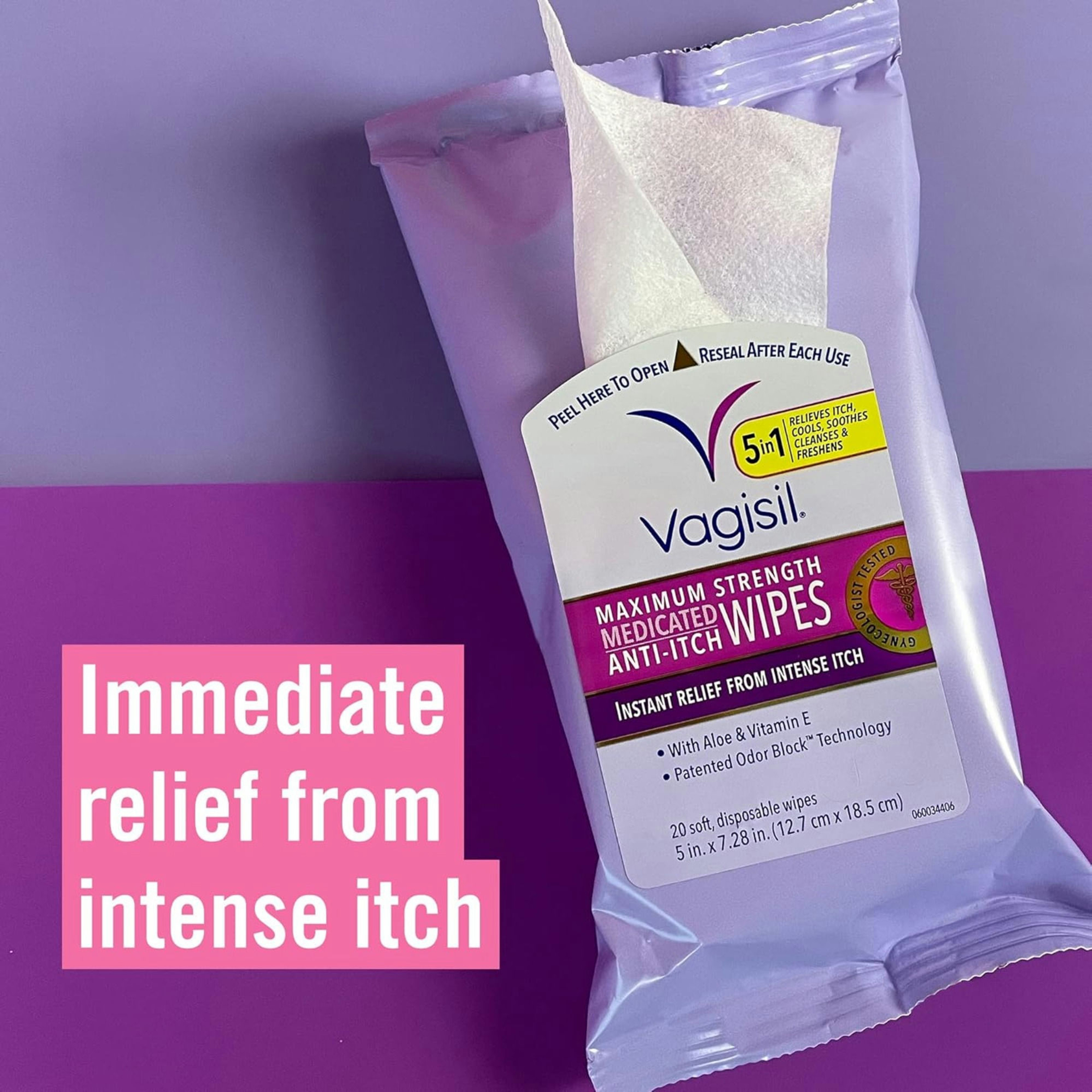 Vagisil Maximum Strength Medicated Anti-Itch Wipes