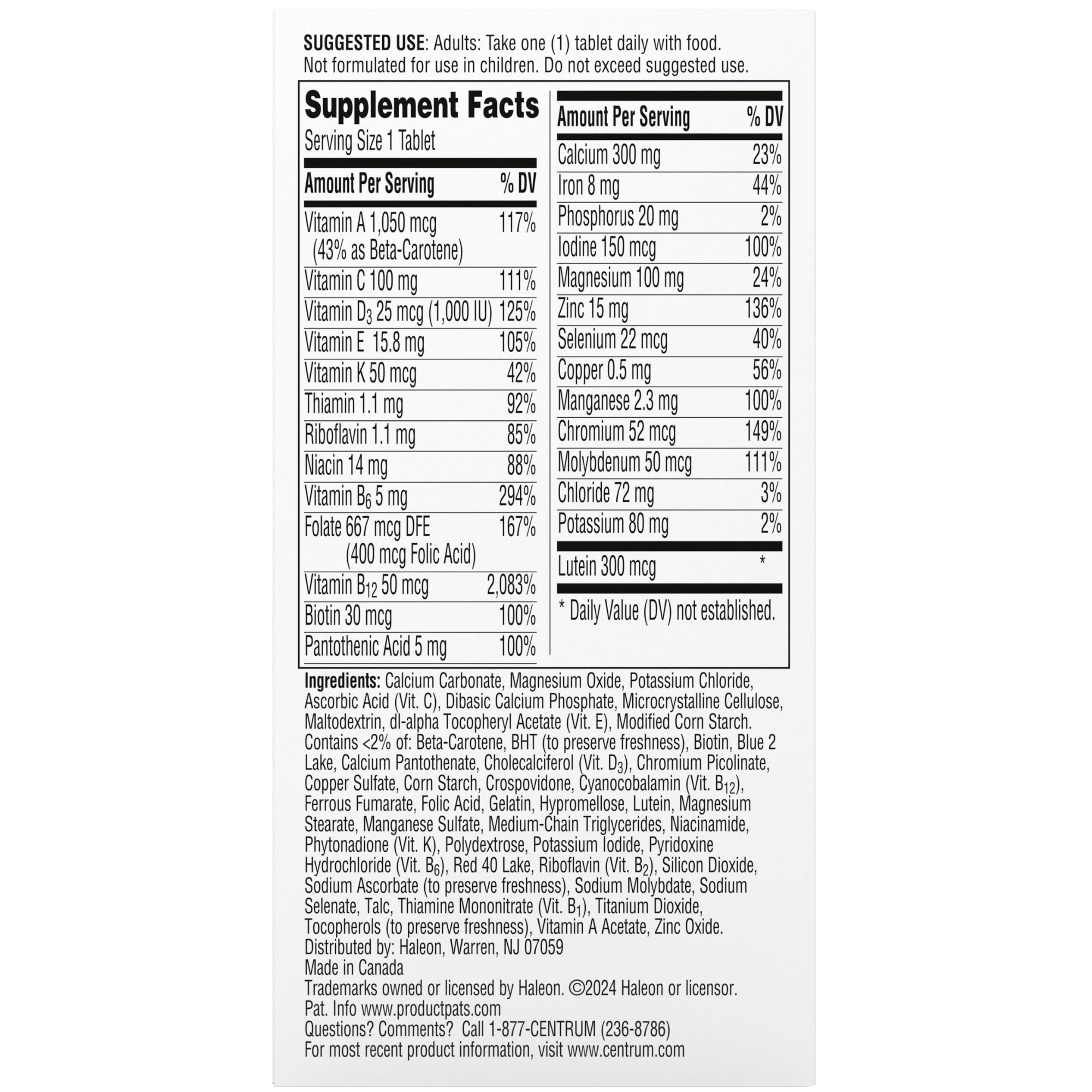 Centrum Silver Women 50+ Multivitamin & Multimineral Supplement