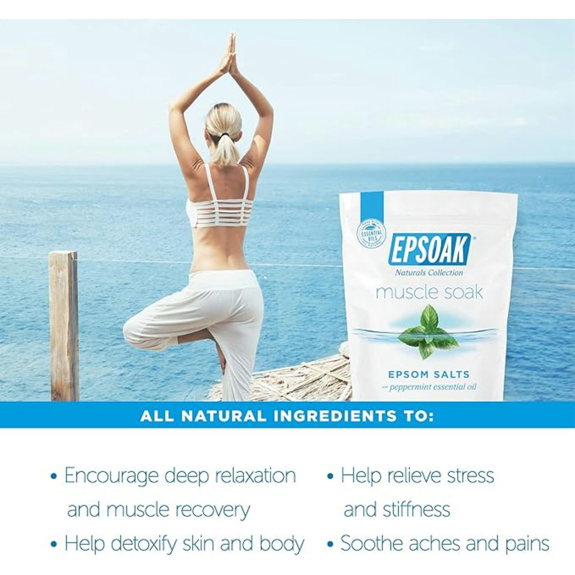 Epsoak Natural Collection Muscle Soak Peppermint Epsom Salts