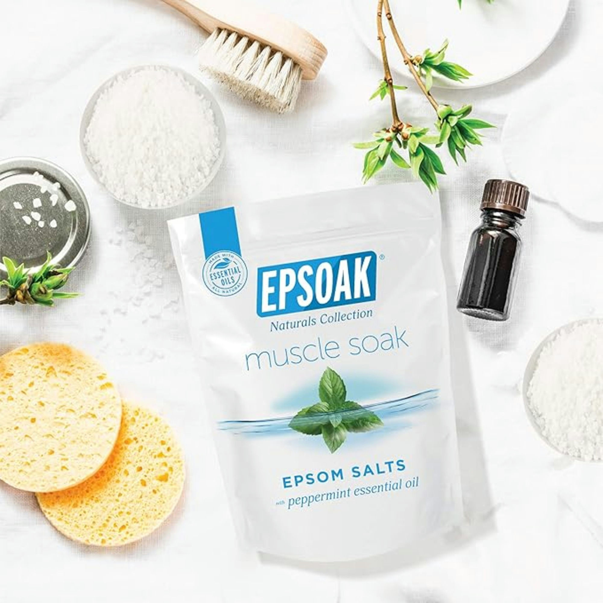 Epsoak Natural Collection Muscle Soak Peppermint Epsom Salts