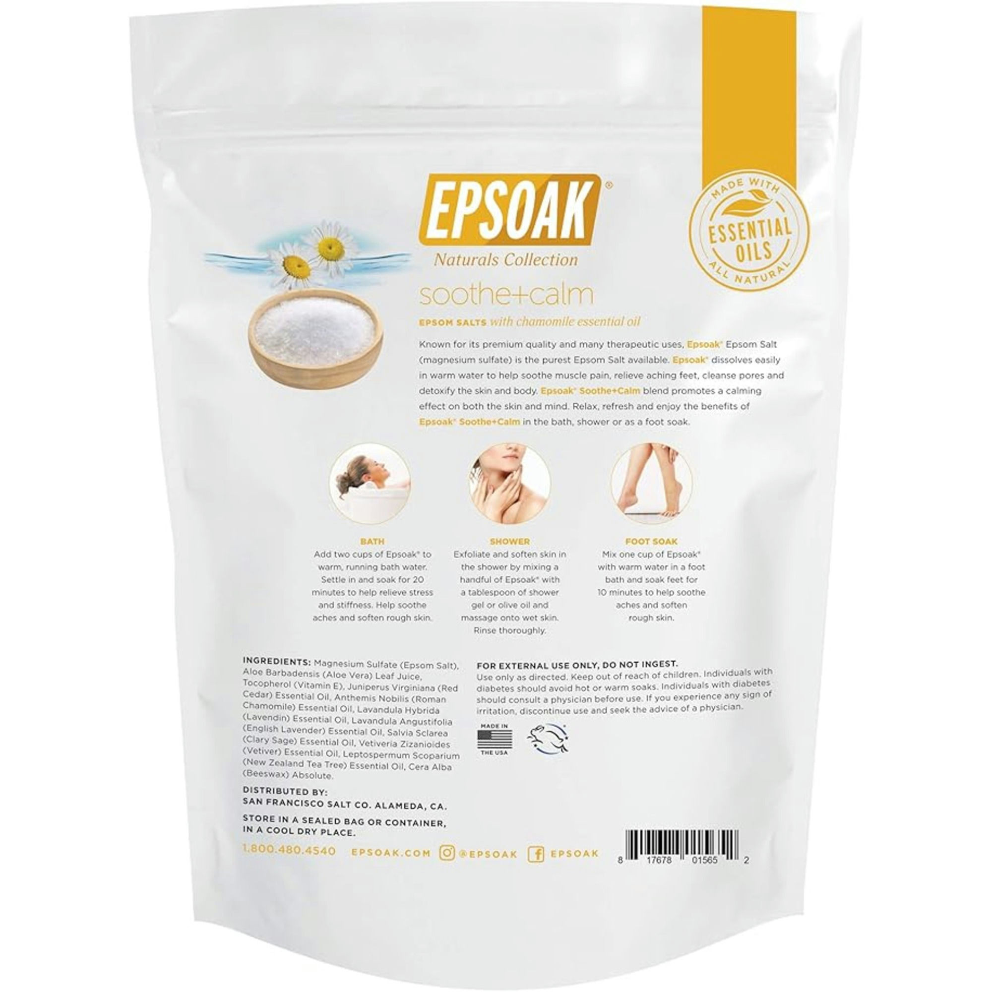 Epsoak Natural Collection Soothe + Calm Chamomile Epsom Salts