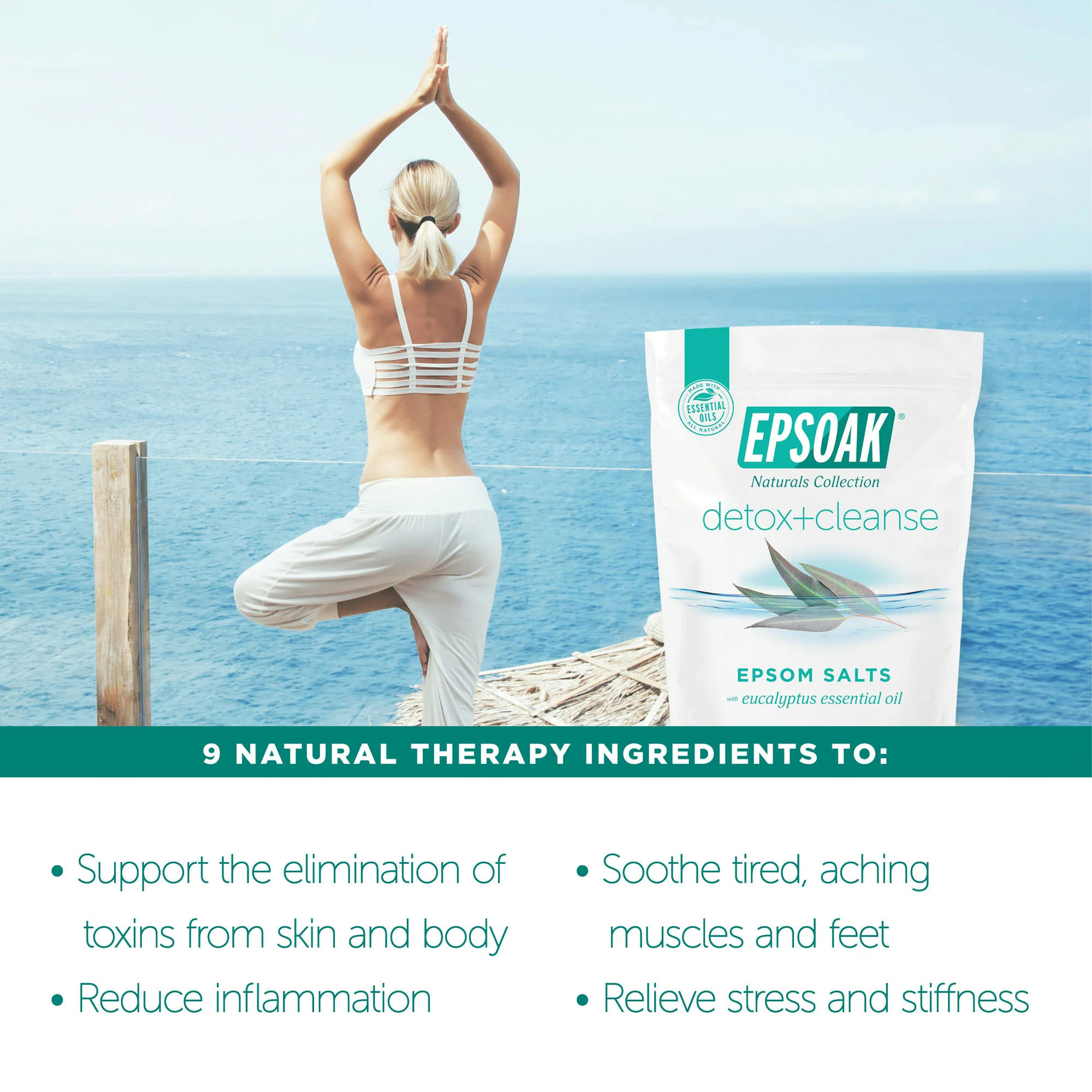 Epsoak Natural Collection Detox + Cleanse Eucalyptus Epsom Salts