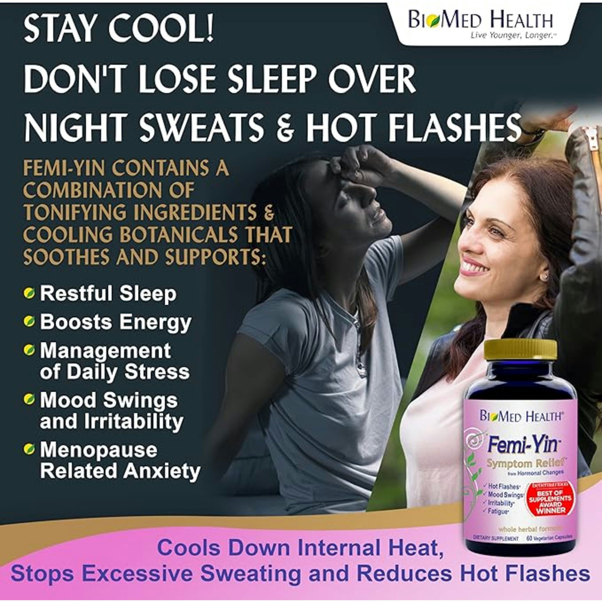 Bio-Med Health Femi-Yin Menopause Relief Dietary Supplement