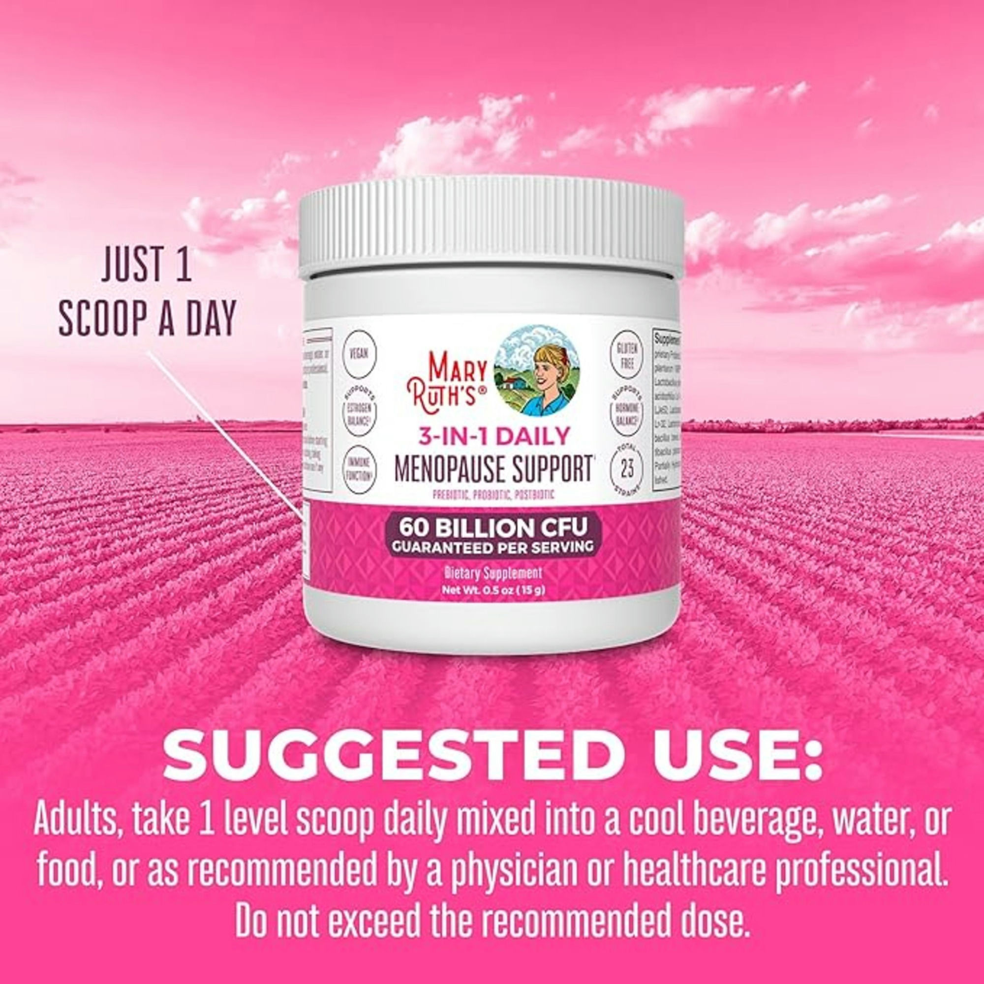 Mary Ruth's 3 in 1 Menopause Support Powder Dietary Supplement