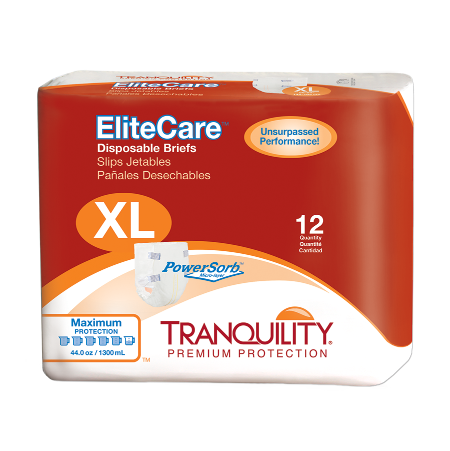 Tranquility EliteCare Disposable Adult Diapers with Tabs, Maximum