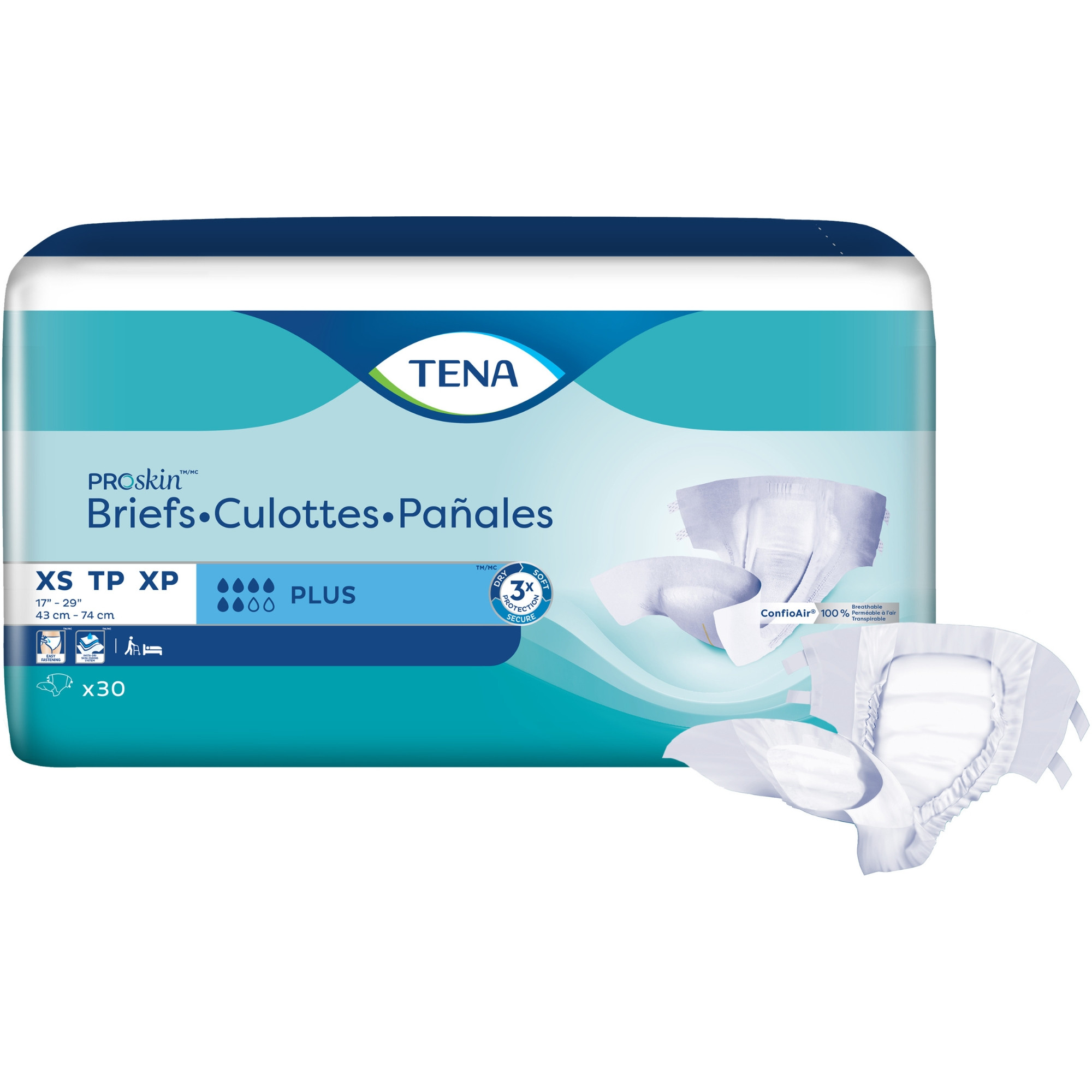 TENA ProSkin Plus Extra Small Incontinence Adult Diapers, Ultra Absorbency