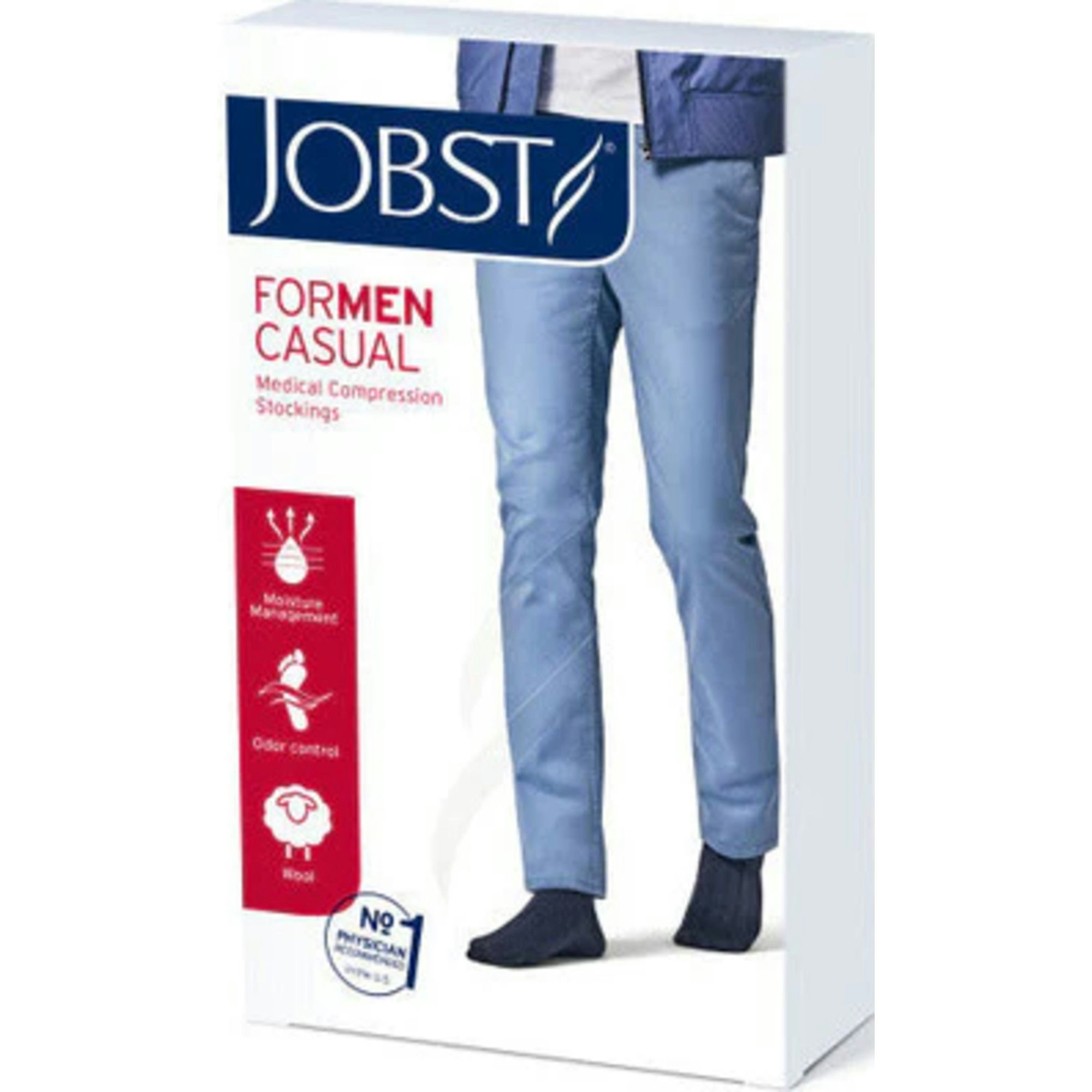 JOBST ForMen Casual Knee High Medical Compression Stocking, 15-20 mmHg