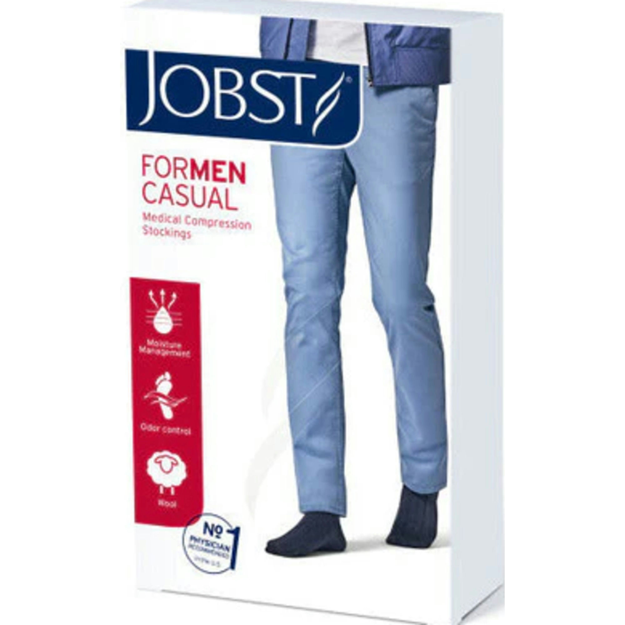 JOBST ForMen Casual Knee High Medical Compression Stockings, 30-40 mmHg