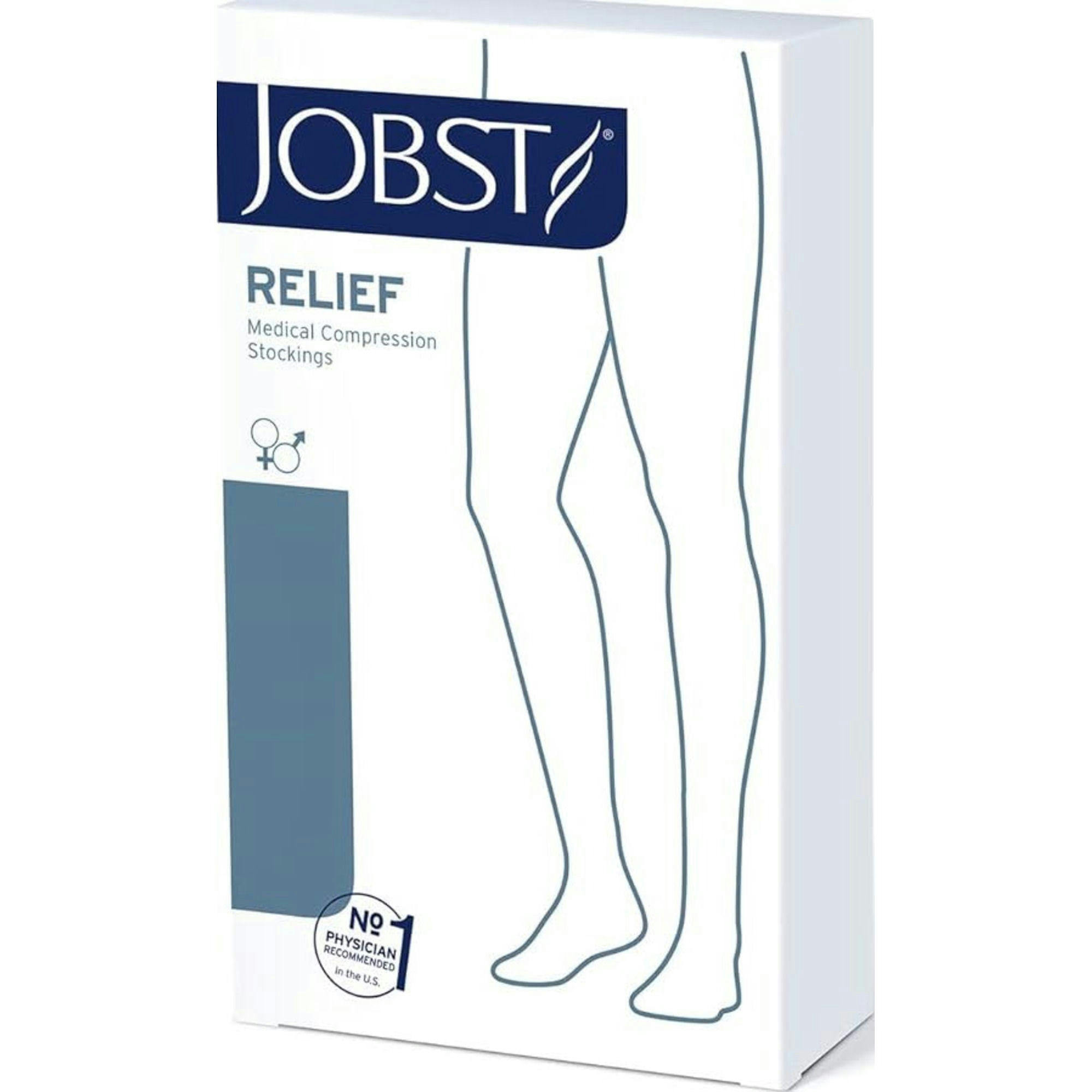 JOBST Relief Knee High Medical Compression Stockings with Silicone Band, 20-30 mmHg