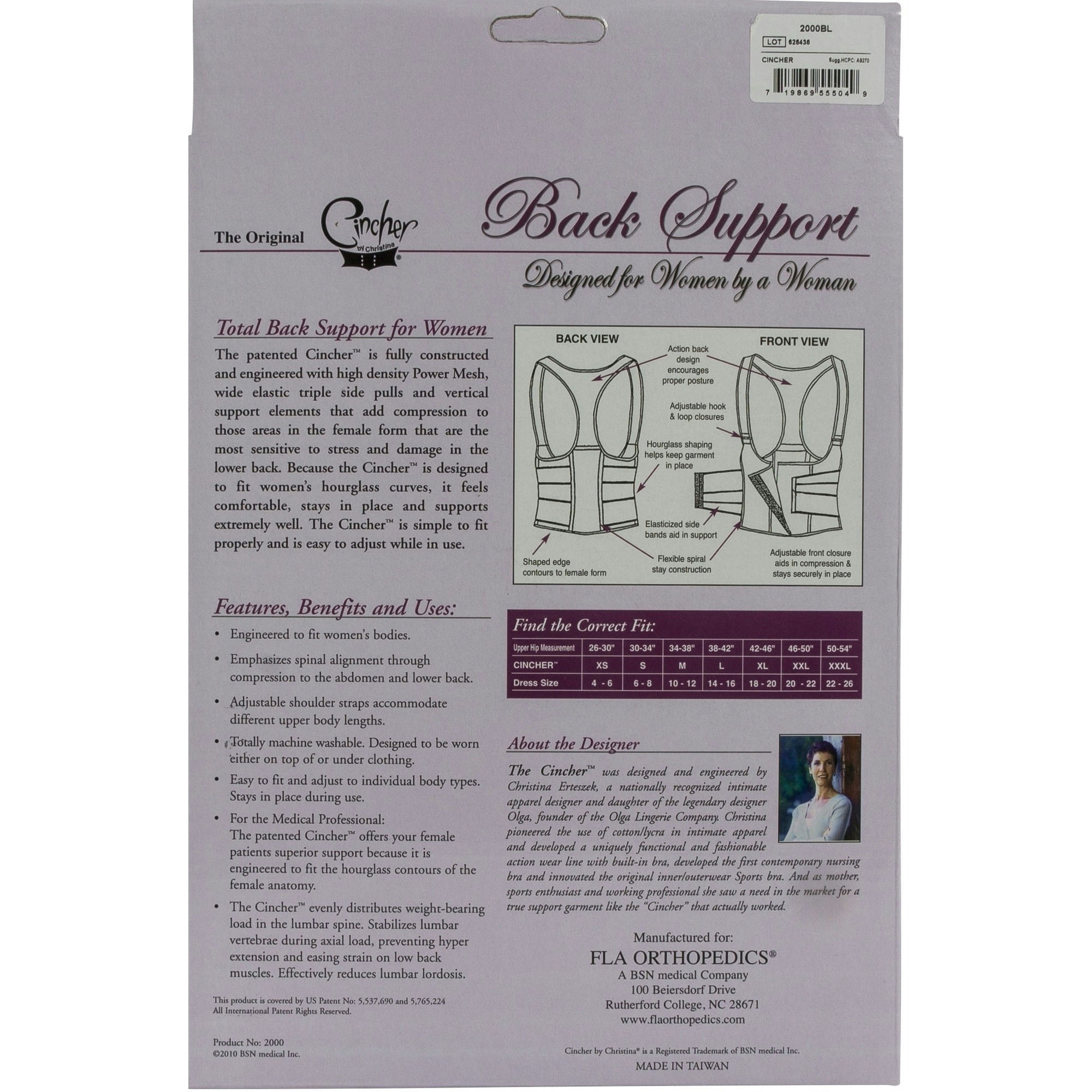 JOBST Original Cincher Women's Back Support Belt