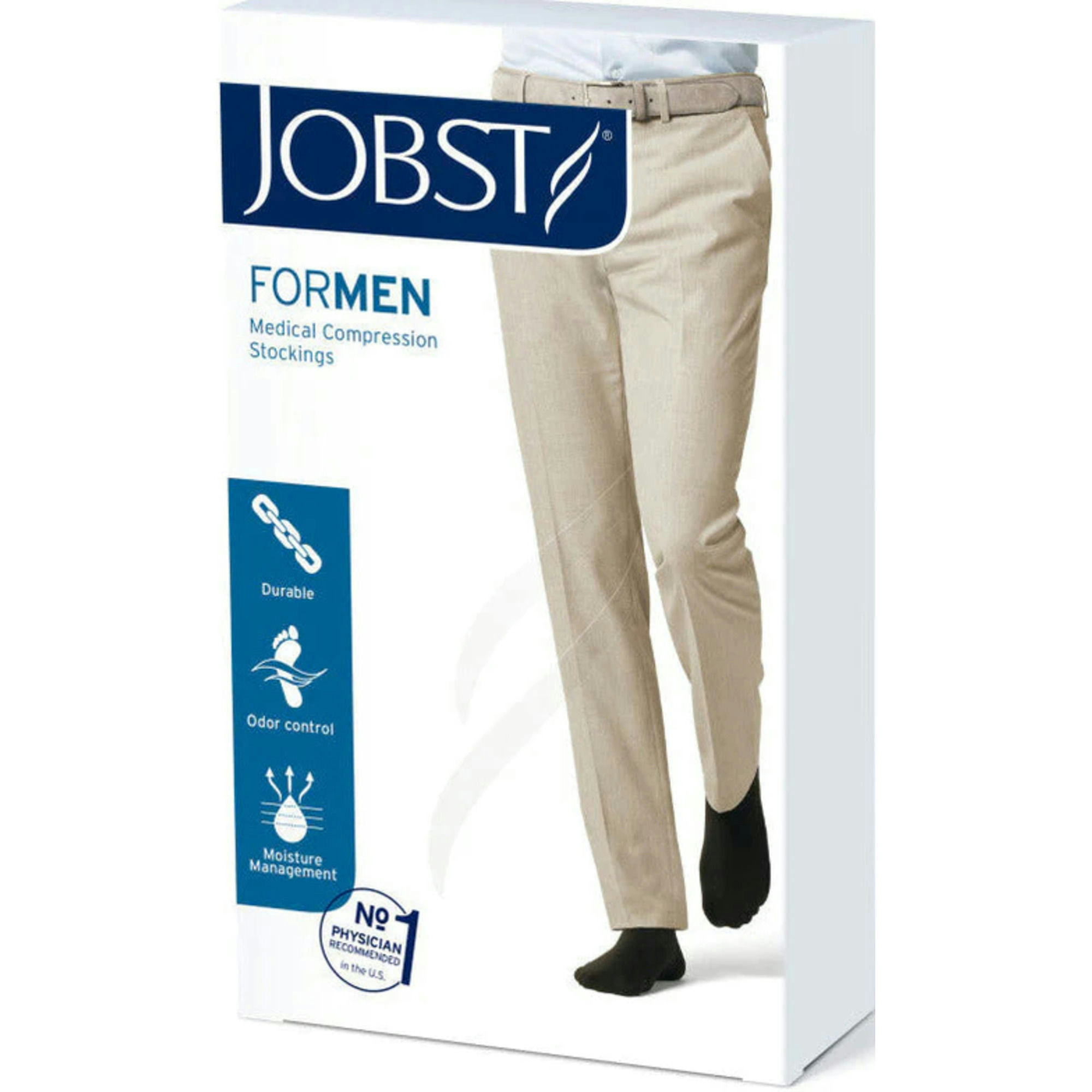 JOBST ForMen Knee High Open Toe Medical Compression Stocking, 20-30 mmHg