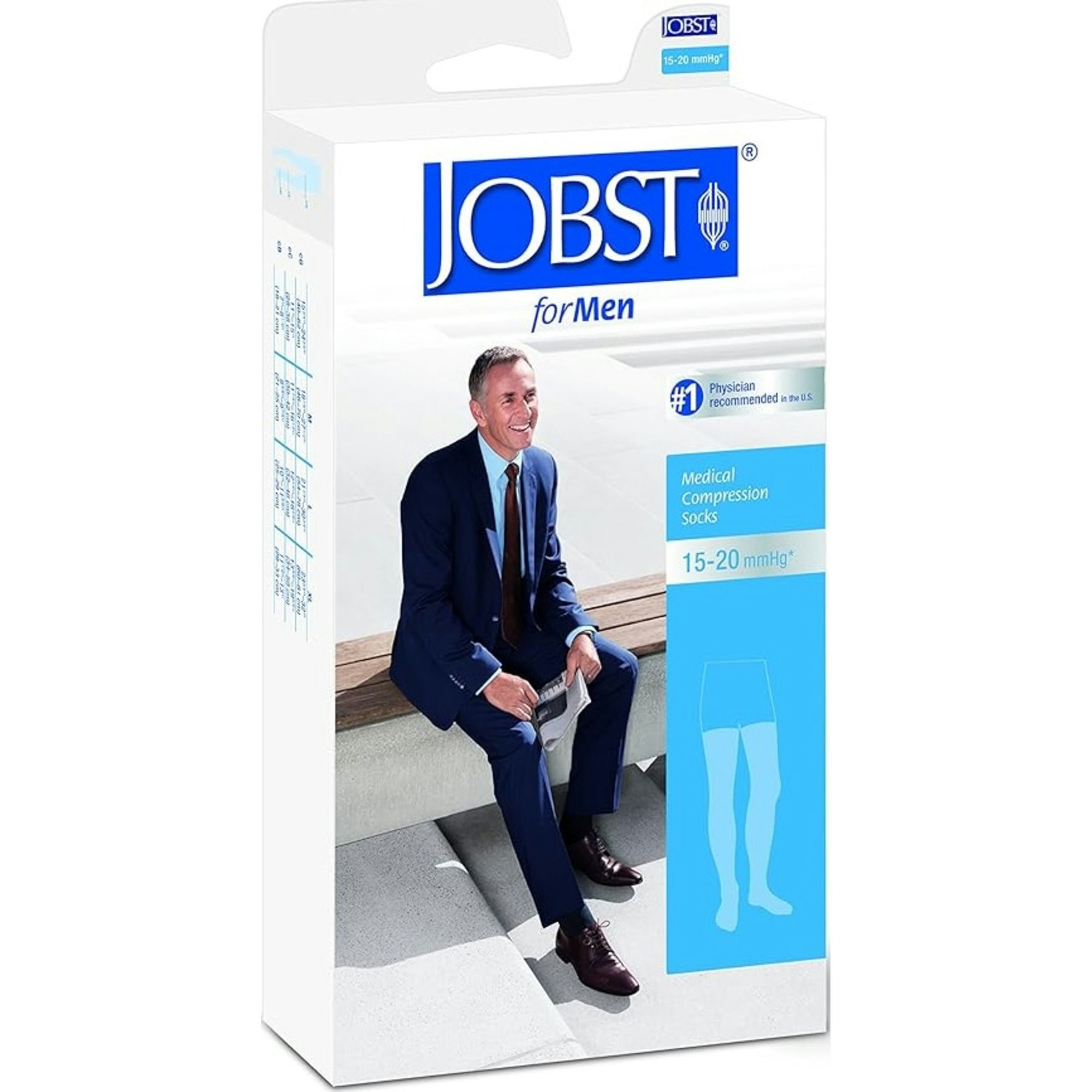 JOBST ForMen Thigh High Medical Compression Stockings, 15-20 mmHg