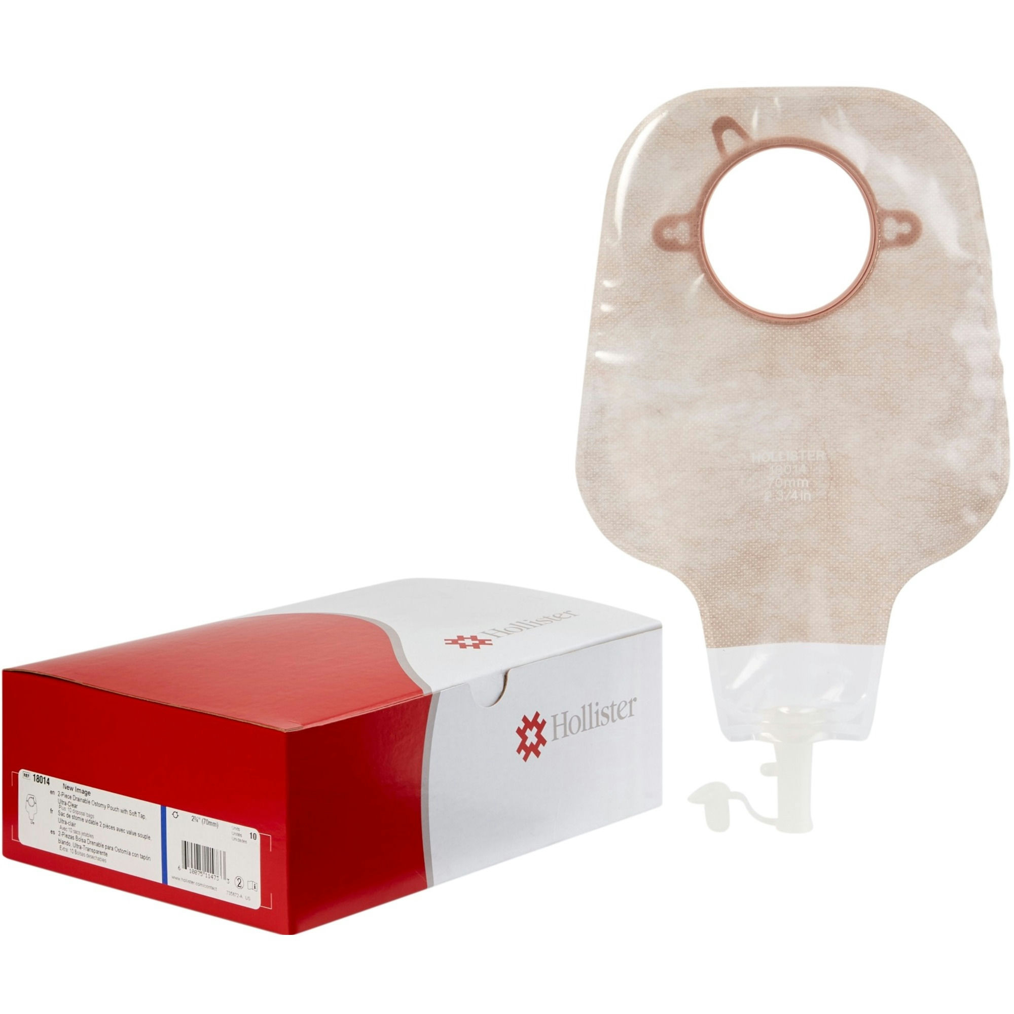Hollister New Image Two-Piece Drainable Ostomy Pouch with Soft Tap