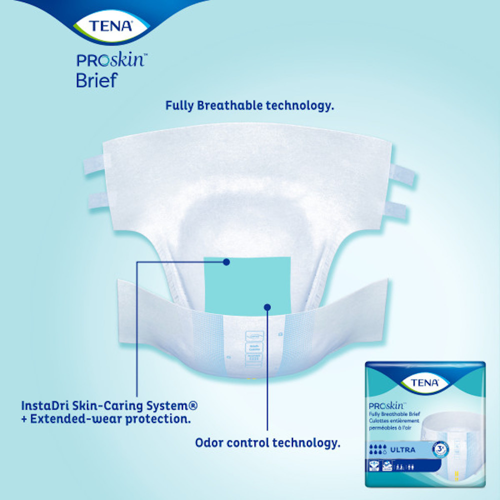 TENA Ultra Incontinence Adult Diapers, Moderate Absorbency