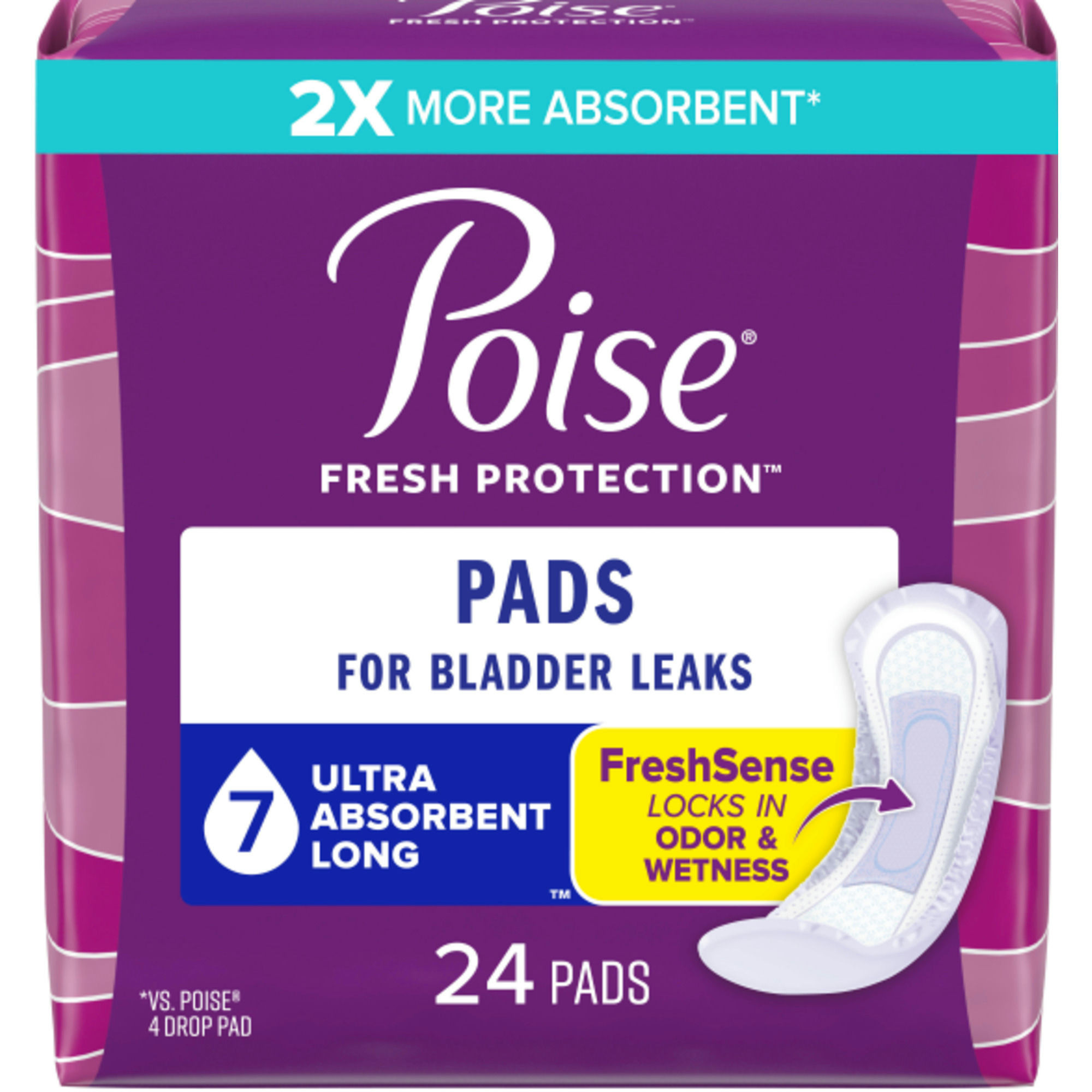 Poise Fresh Protections Ultra Long Pads, Level 7