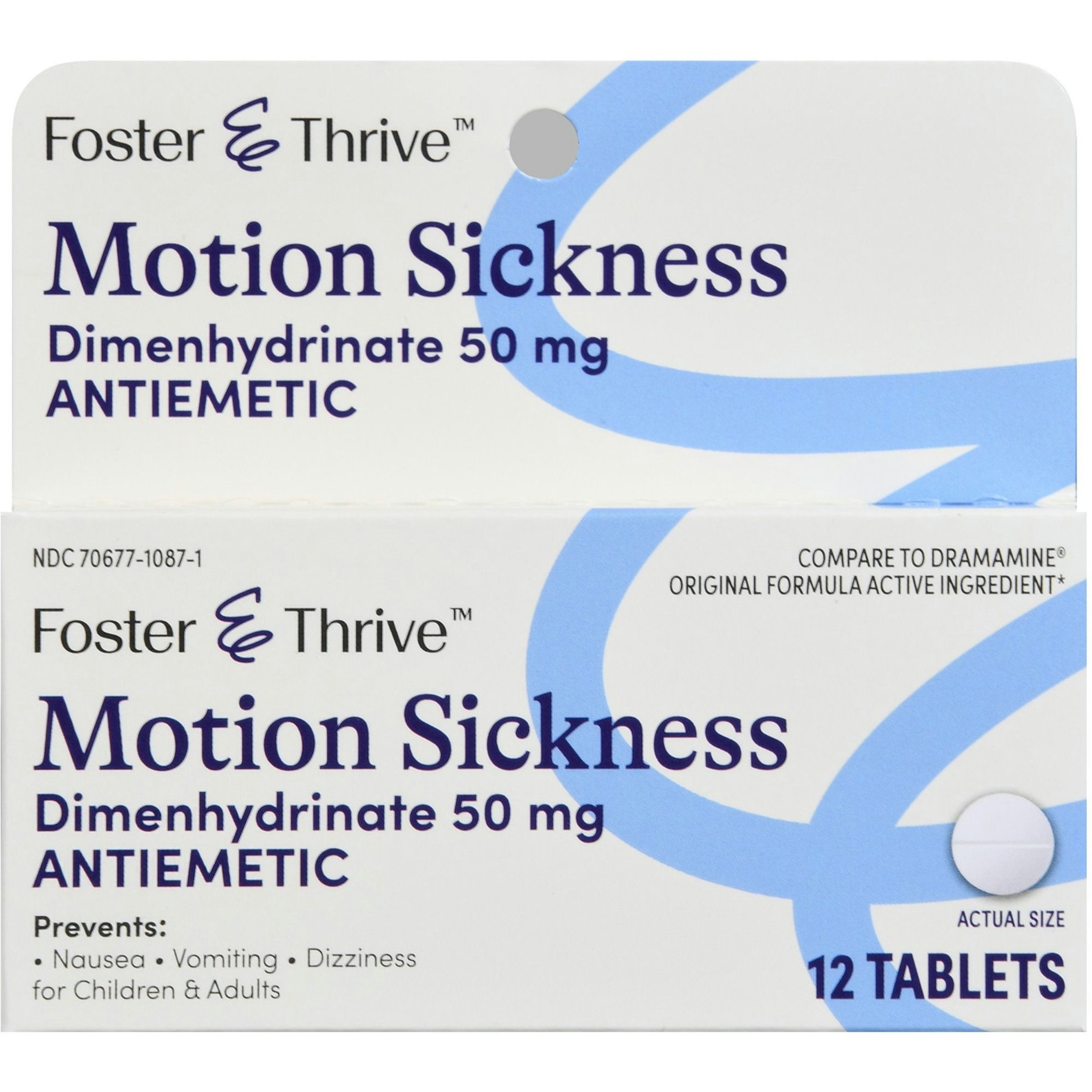 Foster & Thrive Motion Sickness Tablets, 50 mg