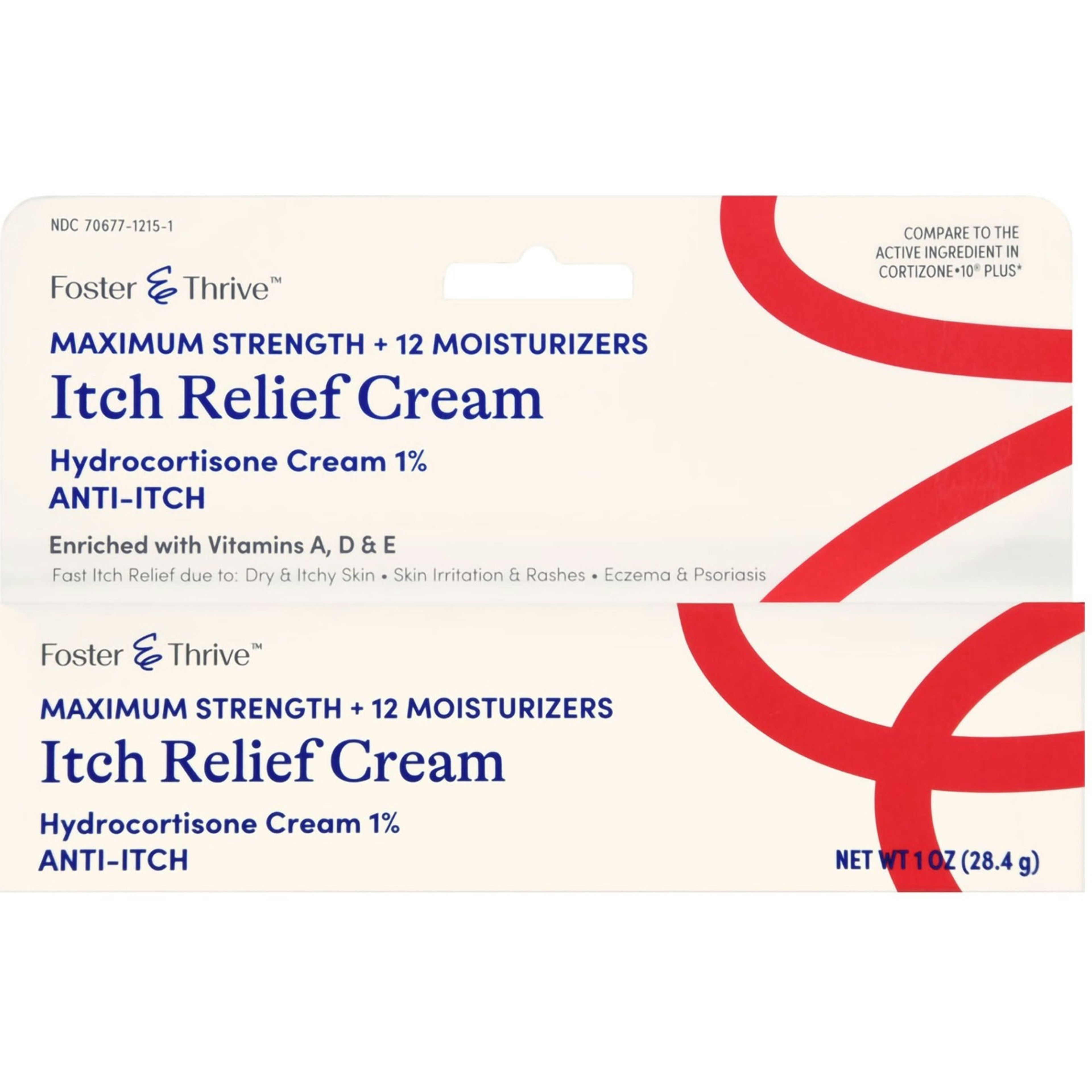 Foster & Thrive Hydrocortisone Maximum Strength Itch Relief Cream with 12 Moisturizers