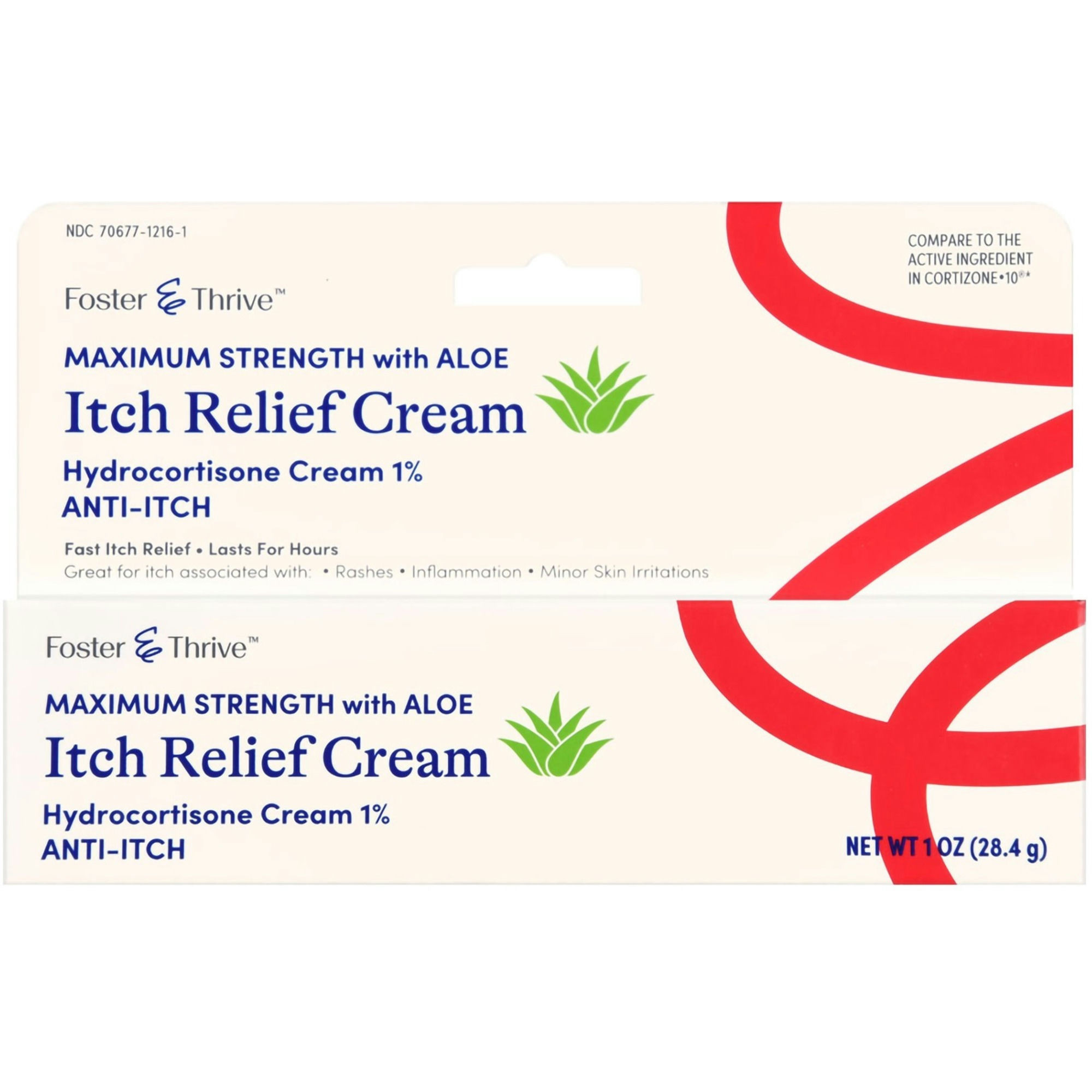 Foster & Thrive Hydrocortisone Maximum Strength Itch Relief Cream with Aloe