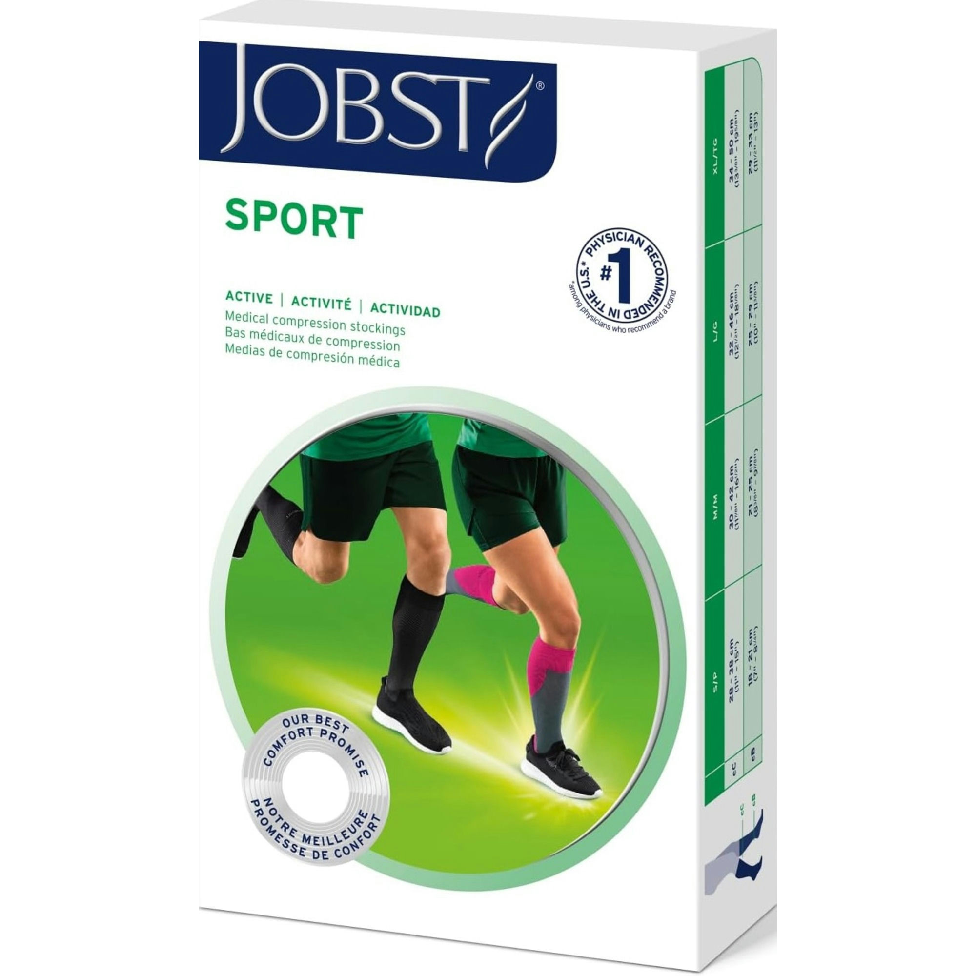 JOBST Sport Knee High Medical Compression Stockings, 20-30 mmHg
