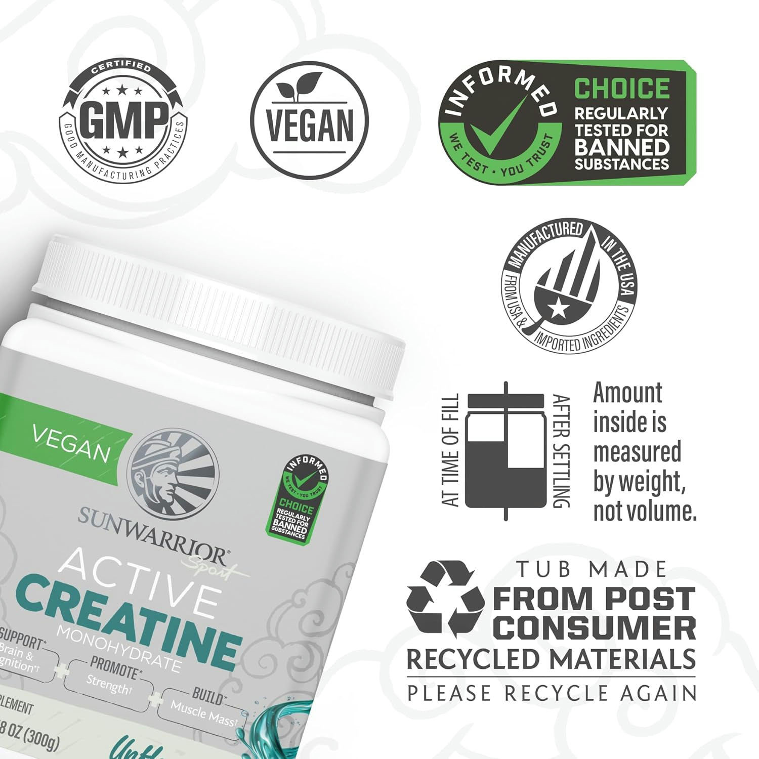 Sunwarrior Sport Active Creatine Monohydrate Dietary Supplement