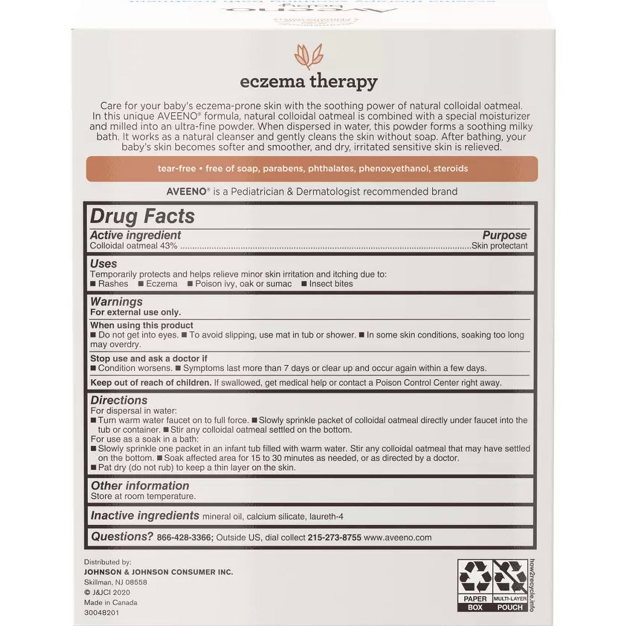 Aveeno Baby Eczema Therapy Soothing Bath Treatment