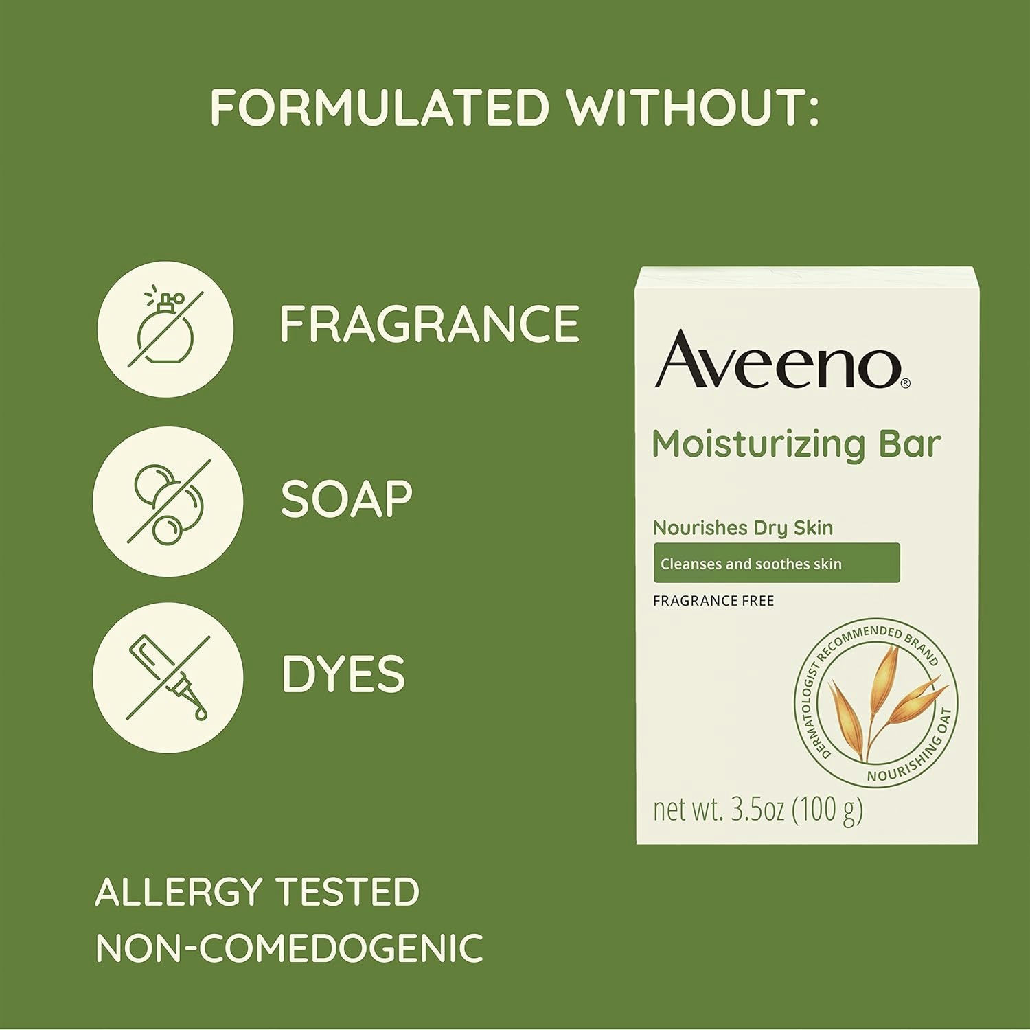 Aveeno Gentle Moisturizing Face Cleansing Bar for Dry Skin