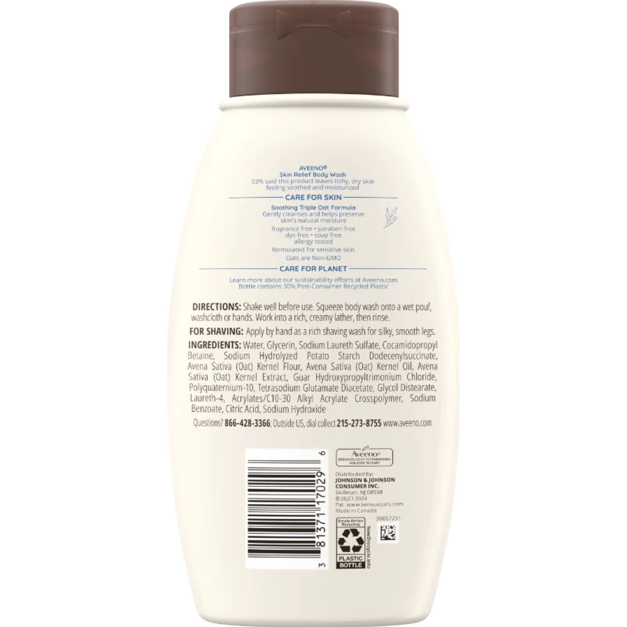 Aveeno Skin Relief Fragrance-Free Body Wash for Sensitive, Itchy, Dry Skin