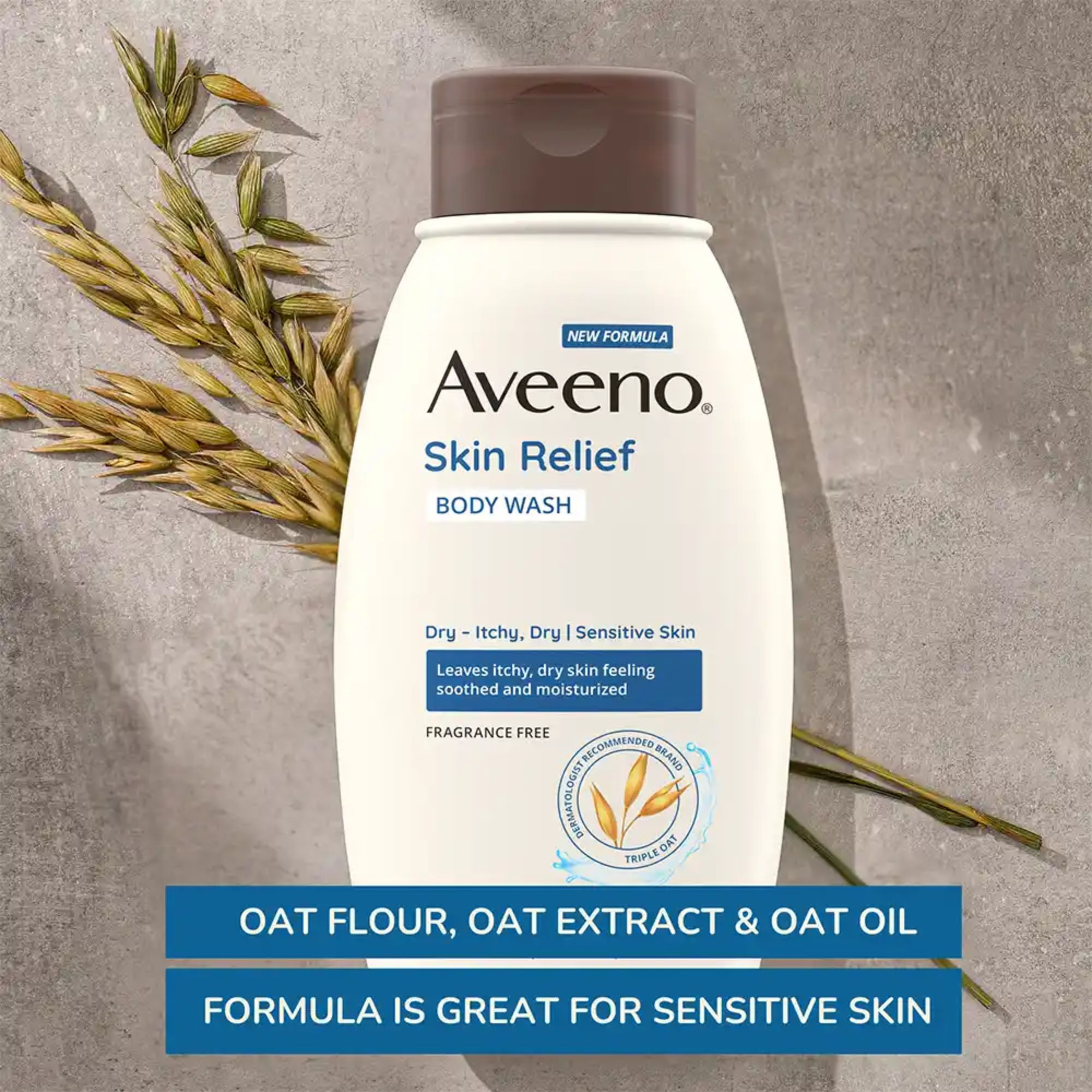 Aveeno Skin Relief Fragrance-Free Body Wash for Sensitive, Itchy, Dry Skin