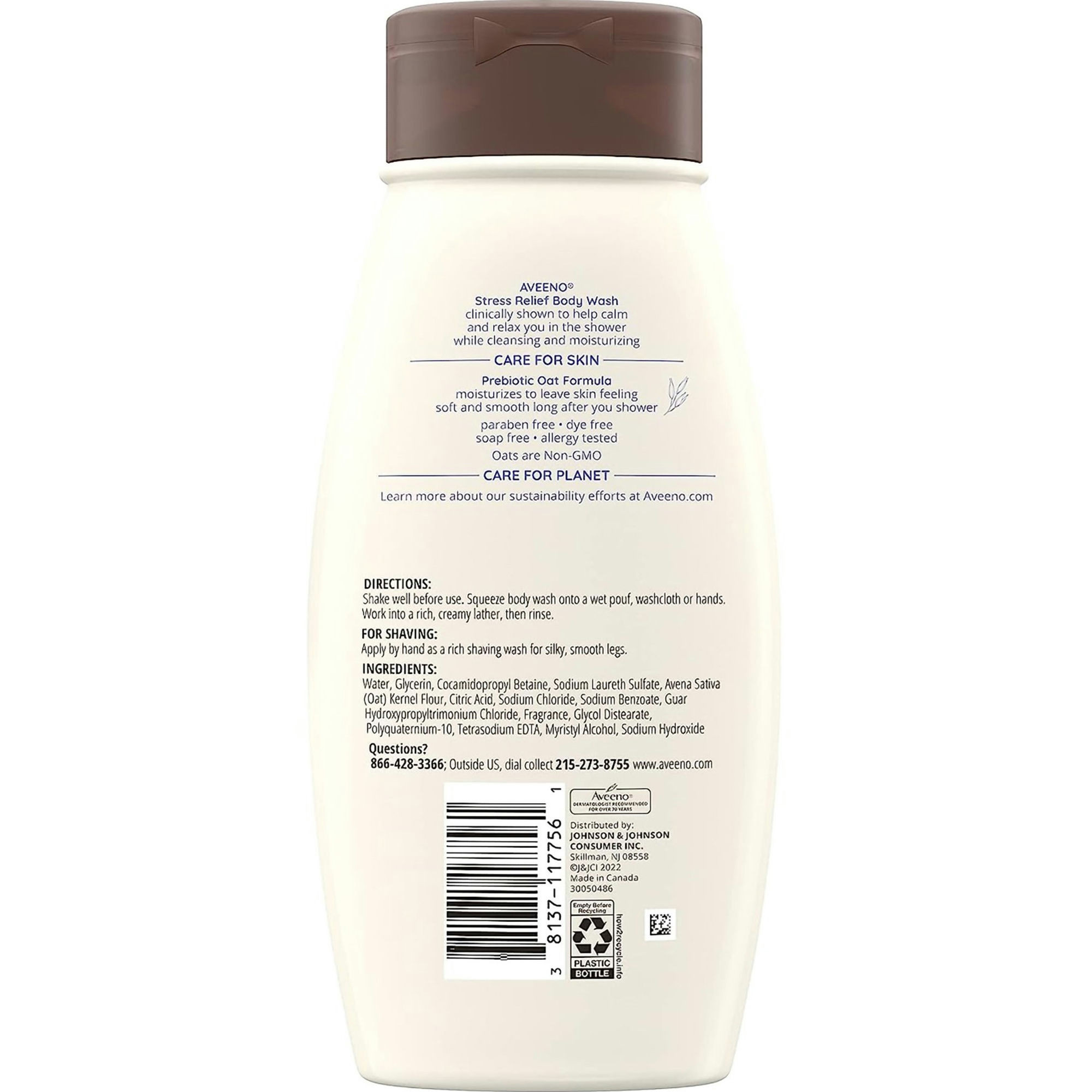 Aveeno Stress Relief Oat Body Wash with Lavender Scent