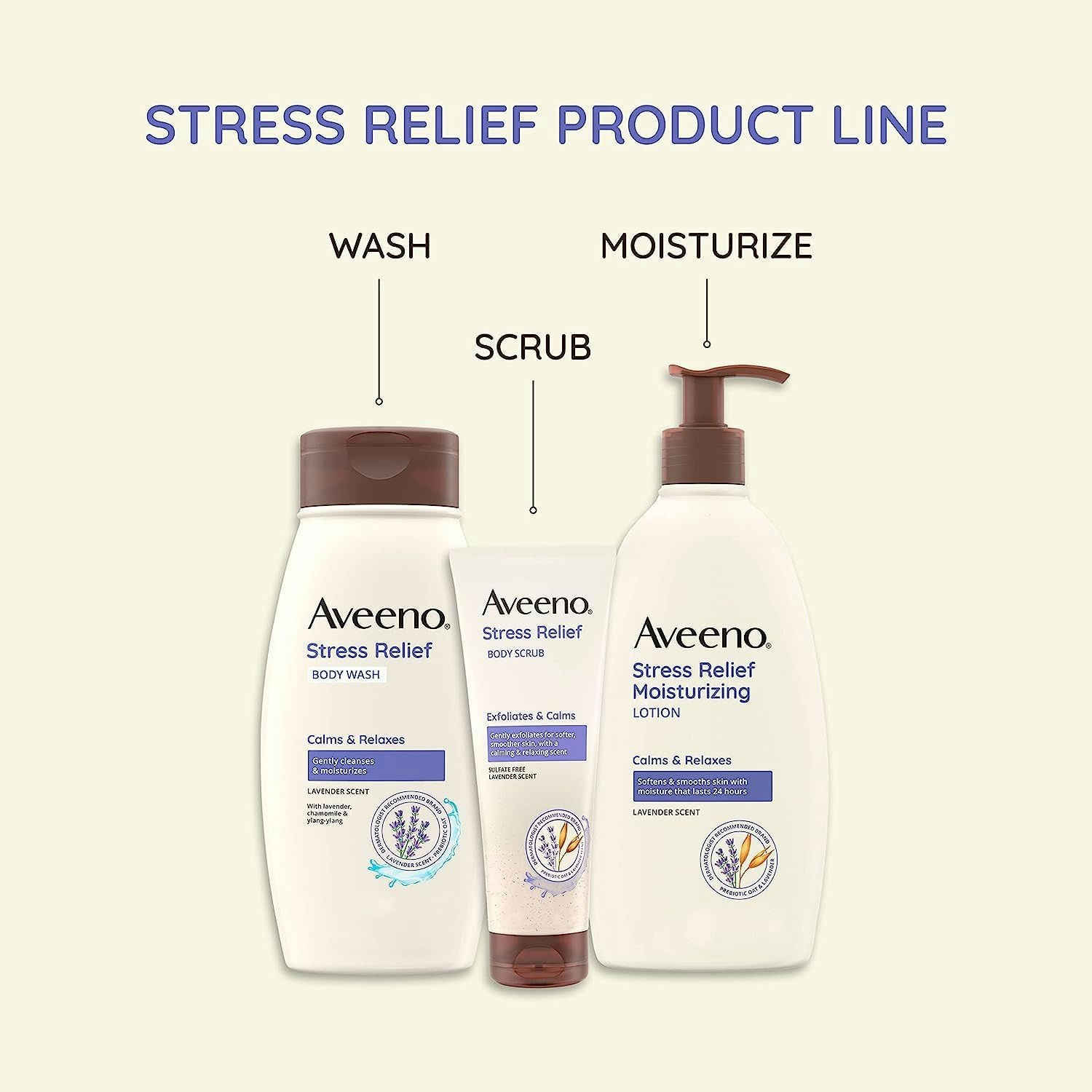 Aveeno Stress Relief Oat Body Wash with Lavender Scent