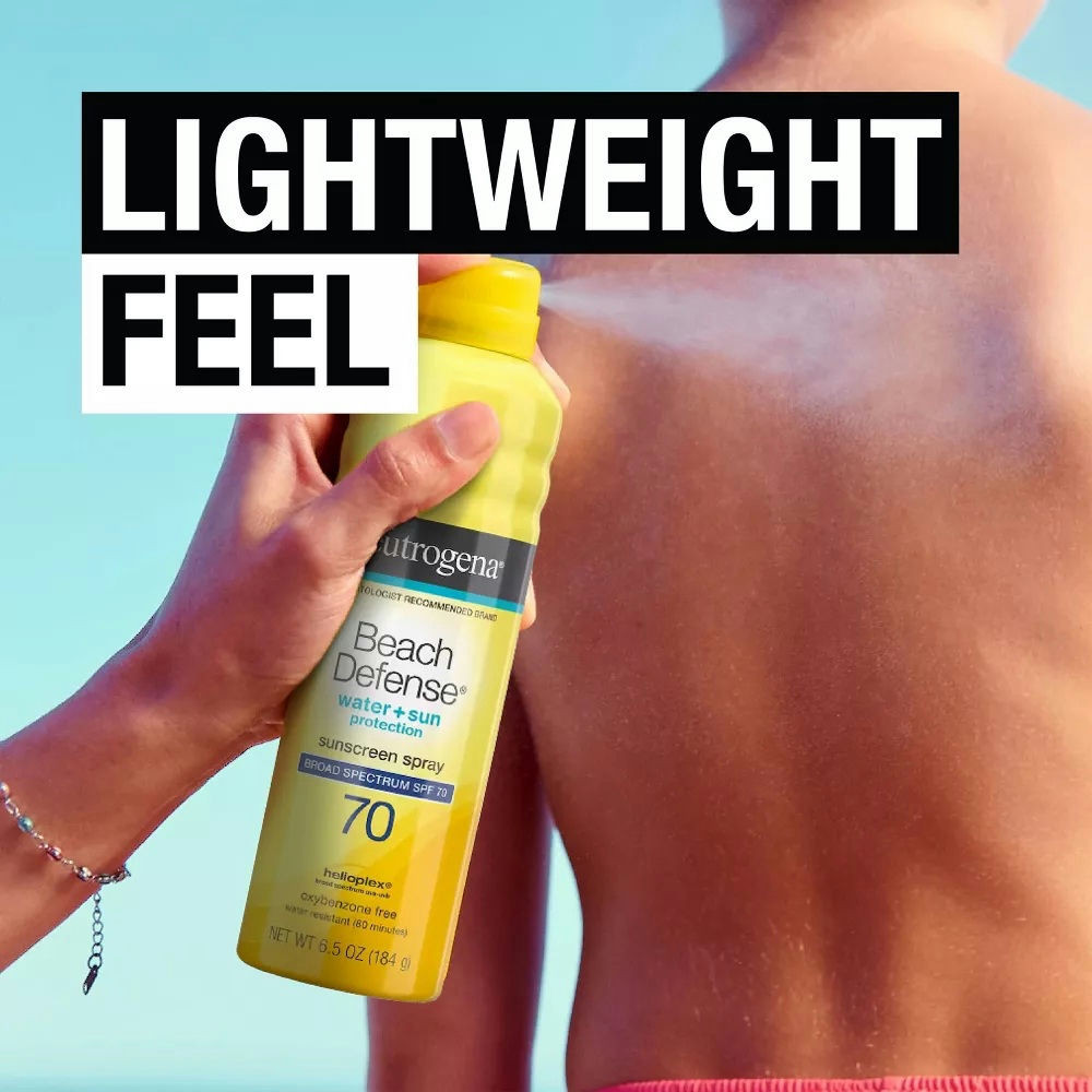 Neutrogena Beach Defense Water + Sun Protection Sunscreen Spray Broad Spectrum SPF 70