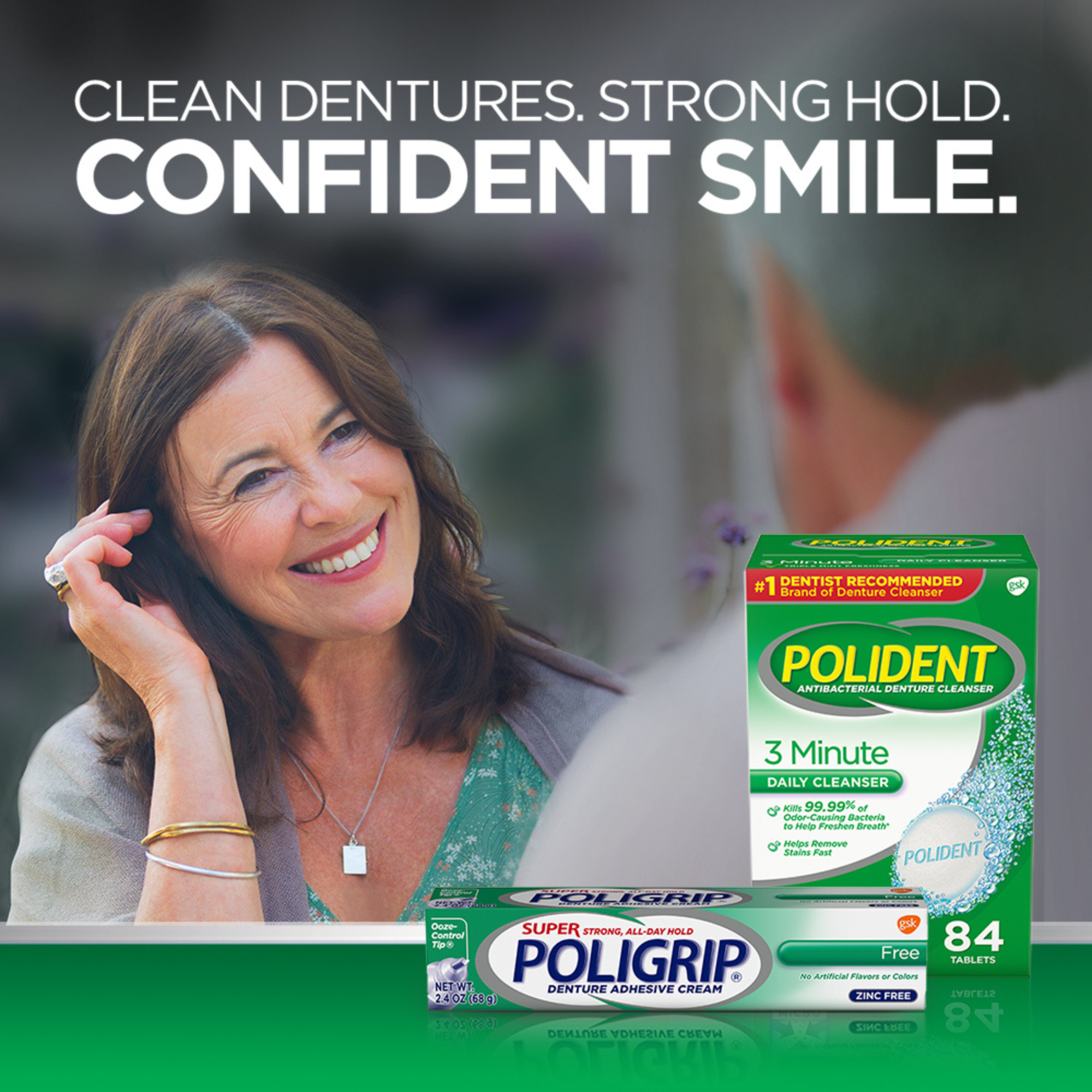 Polident Super Poligrip Zinc-Free Denture Adhesive Cream