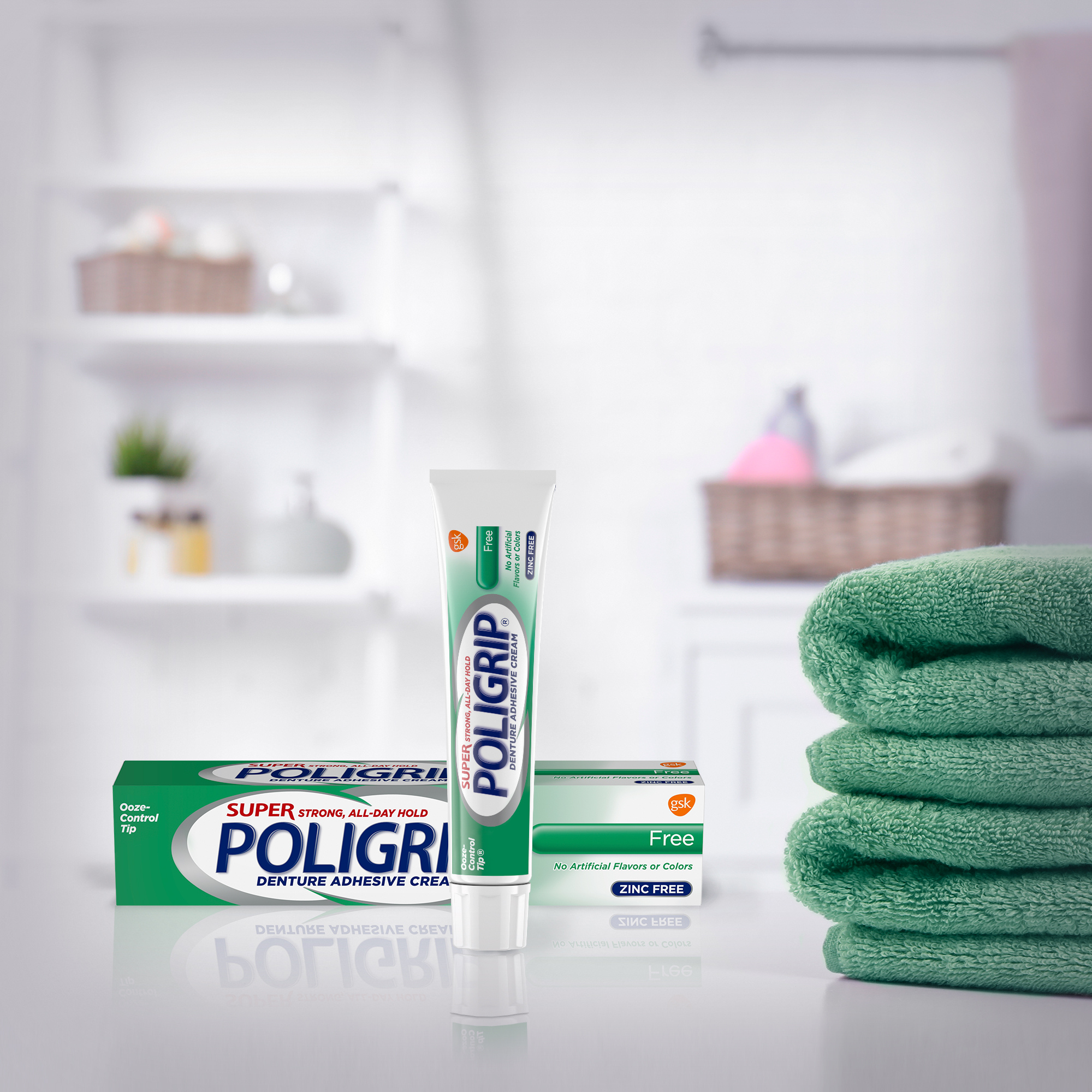 Polident Super Poligrip Zinc-Free Denture Adhesive Cream