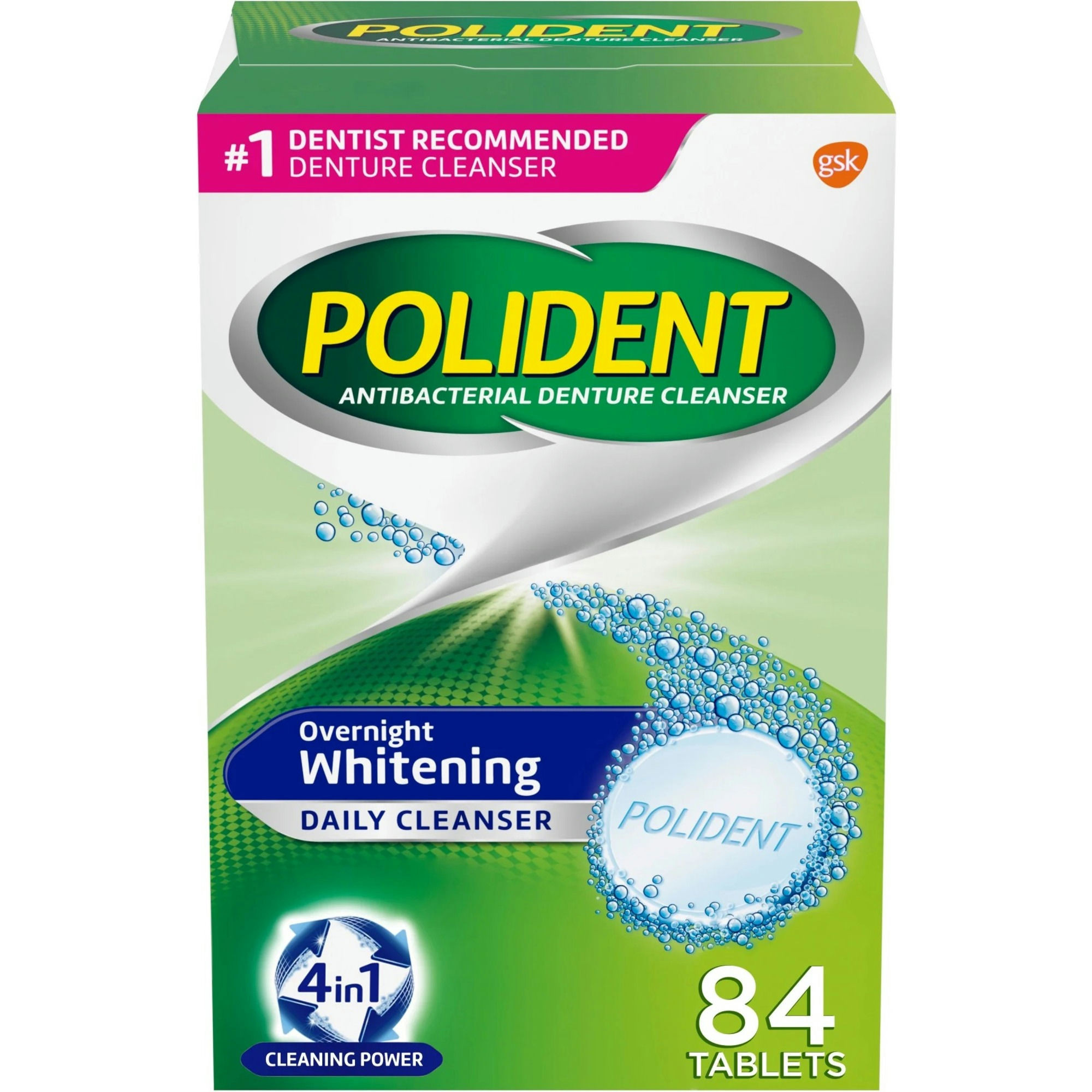 Polident Overnight Denture Whitener Cleanser
