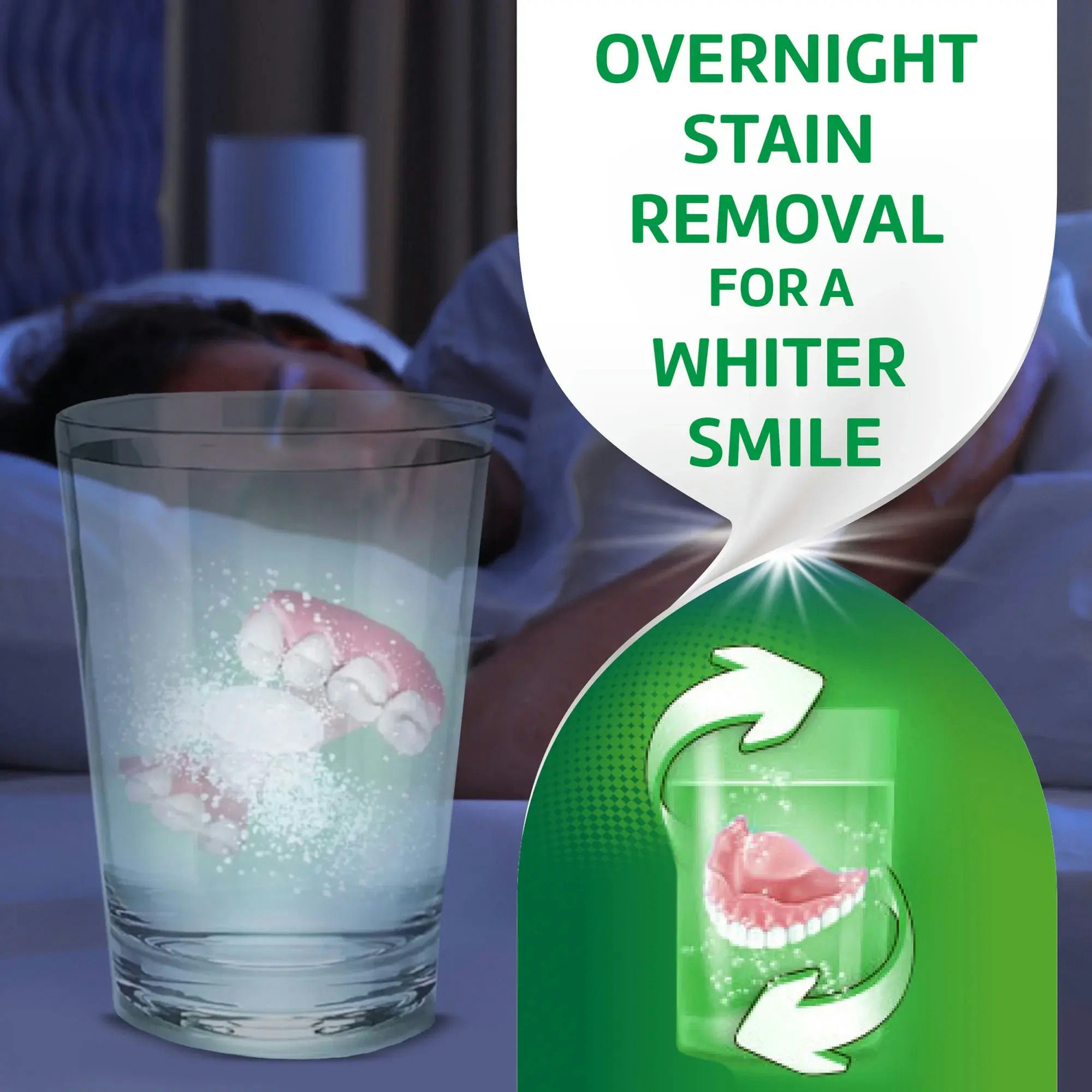 Polident Overnight Denture Whitener Cleanser