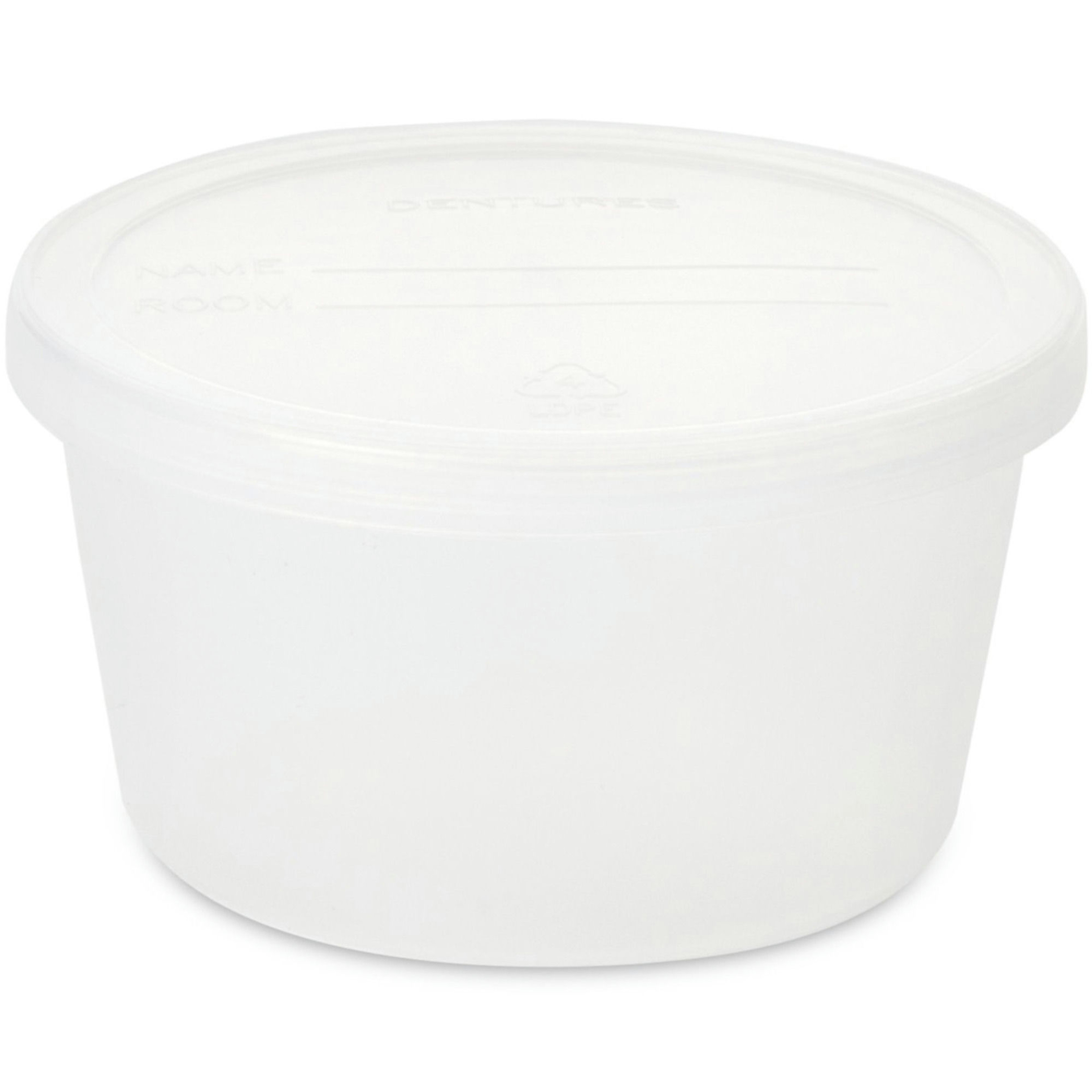 Dawn Mist Denture Cup with Snap-On Lid