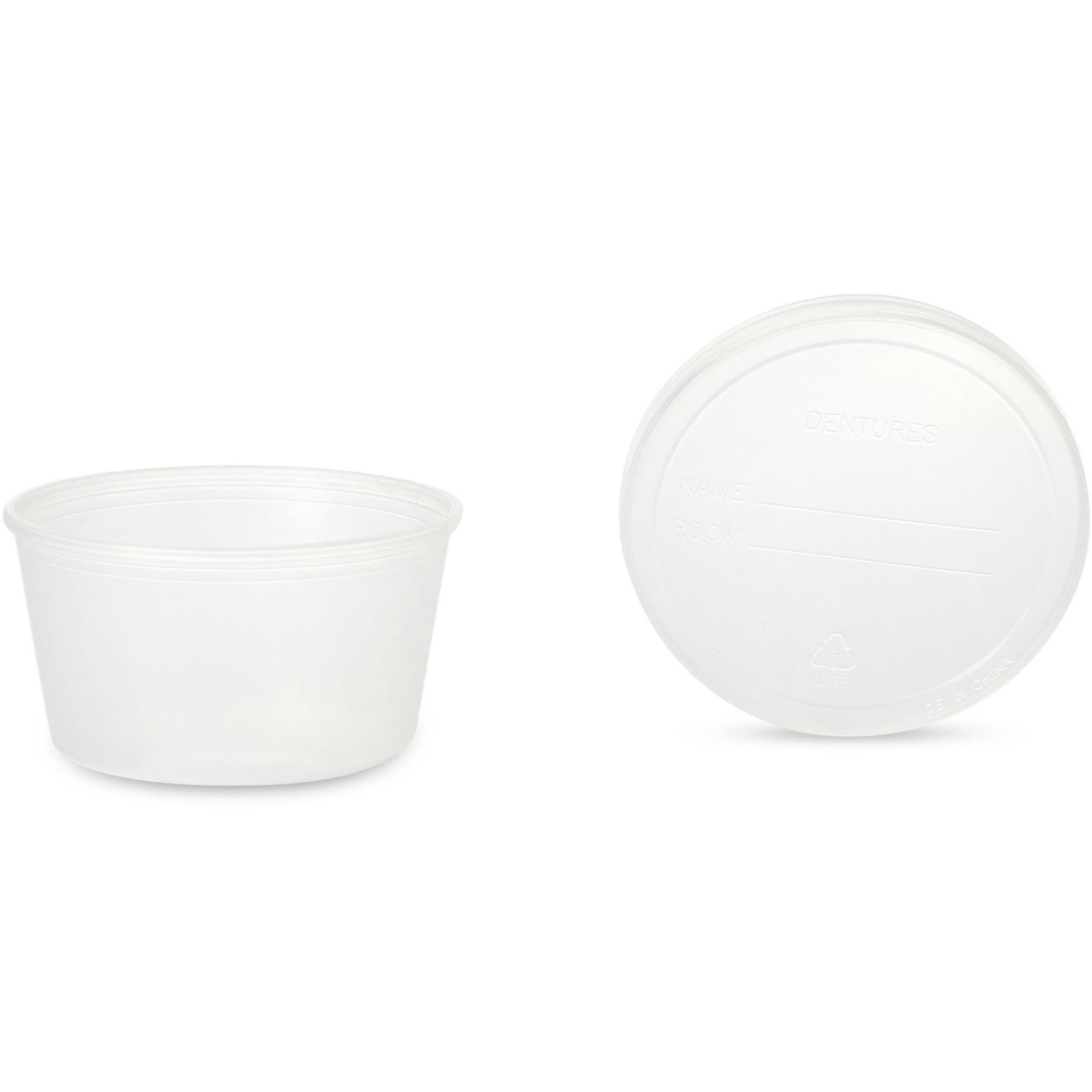 Dawn Mist Denture Cup with Snap-On Lid