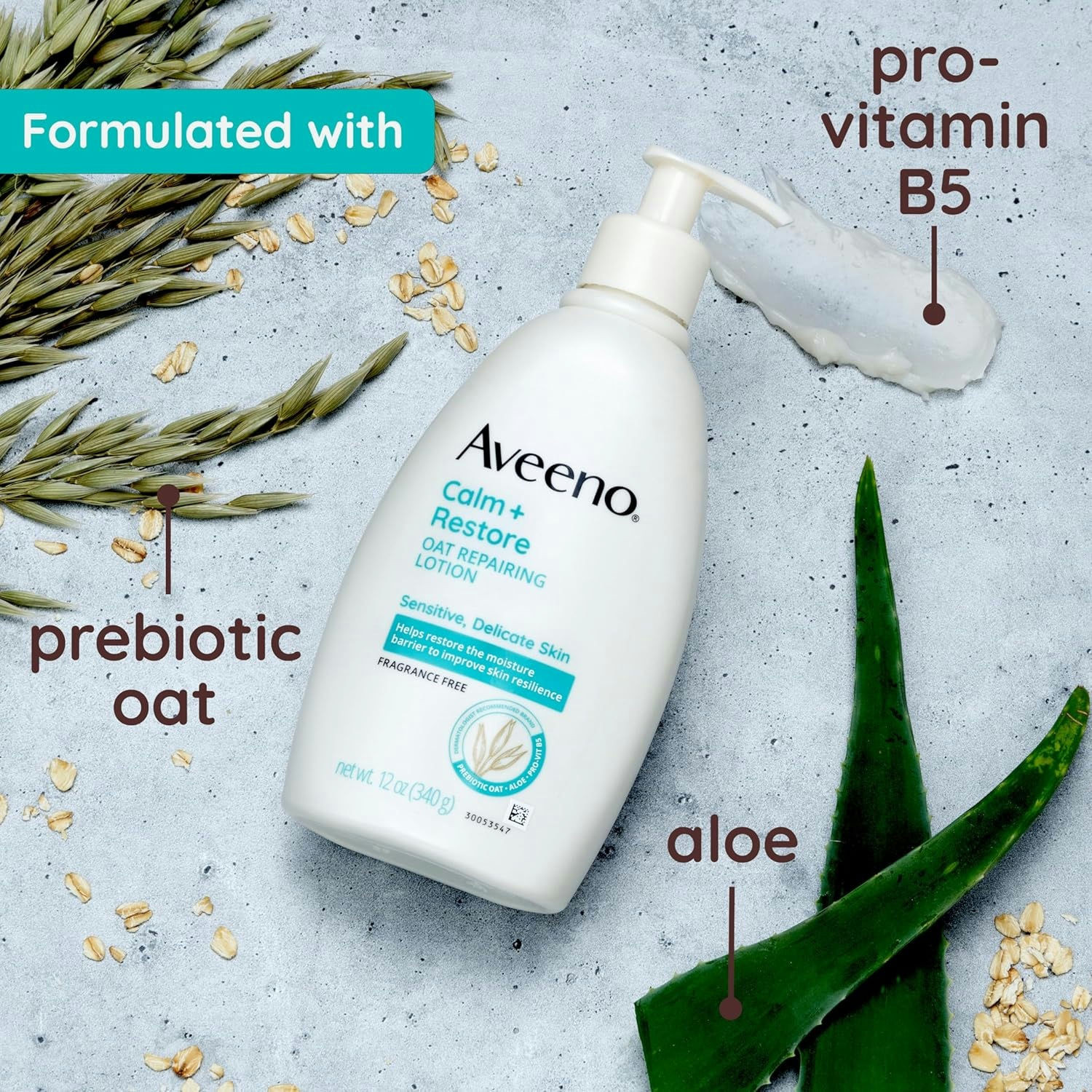 Aveeno Calm + Restore Oat Repairing Lotion for Sensitive & Dry Skin